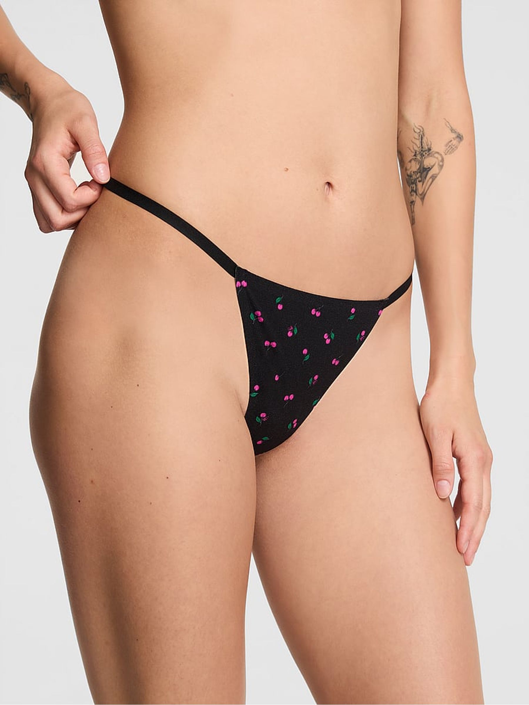 Black Cherry Print G-String No Show Knickers (W72132) | €11.50