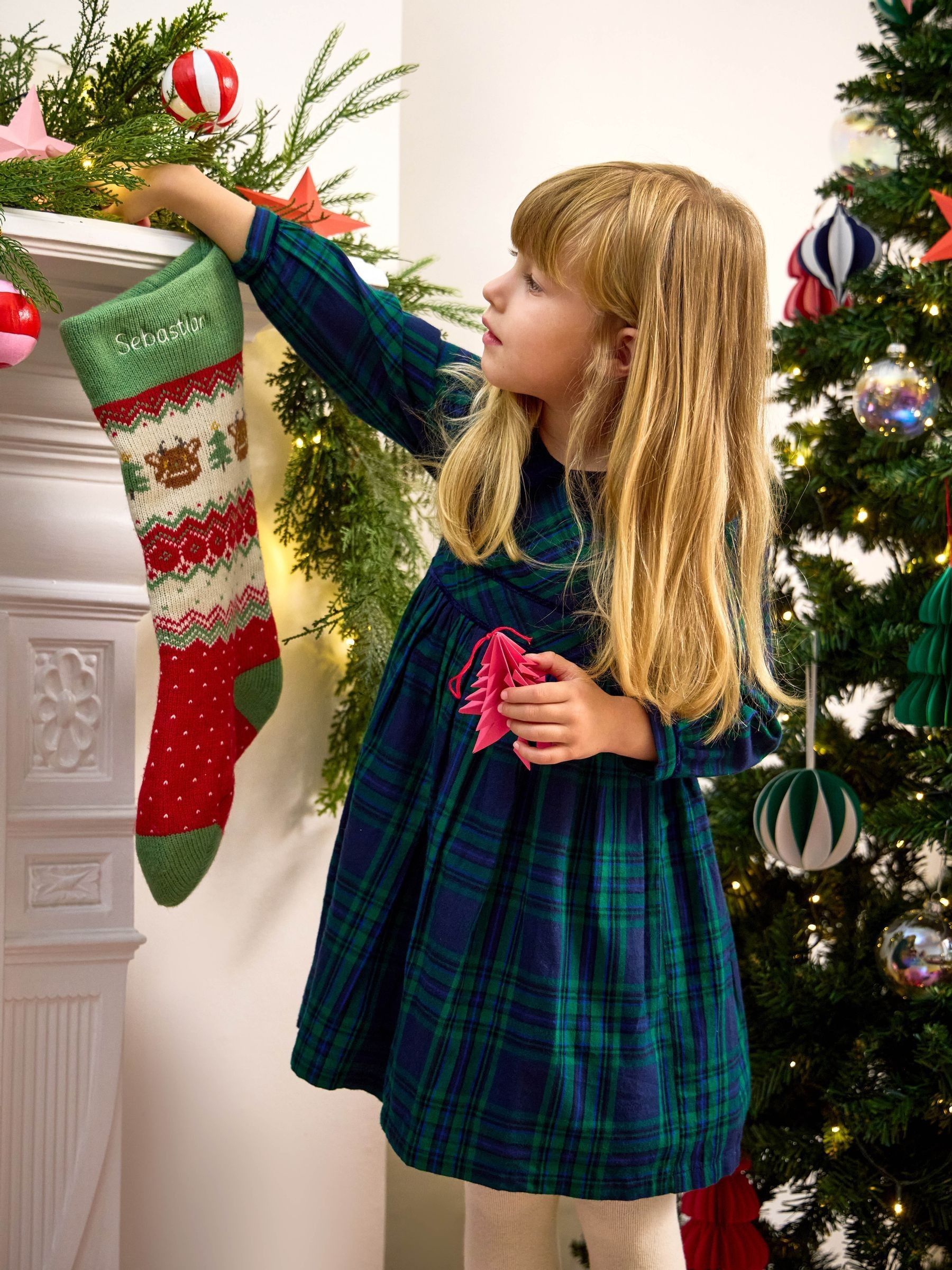 Green Tartan Party Dress (W73845) | $69 - $79