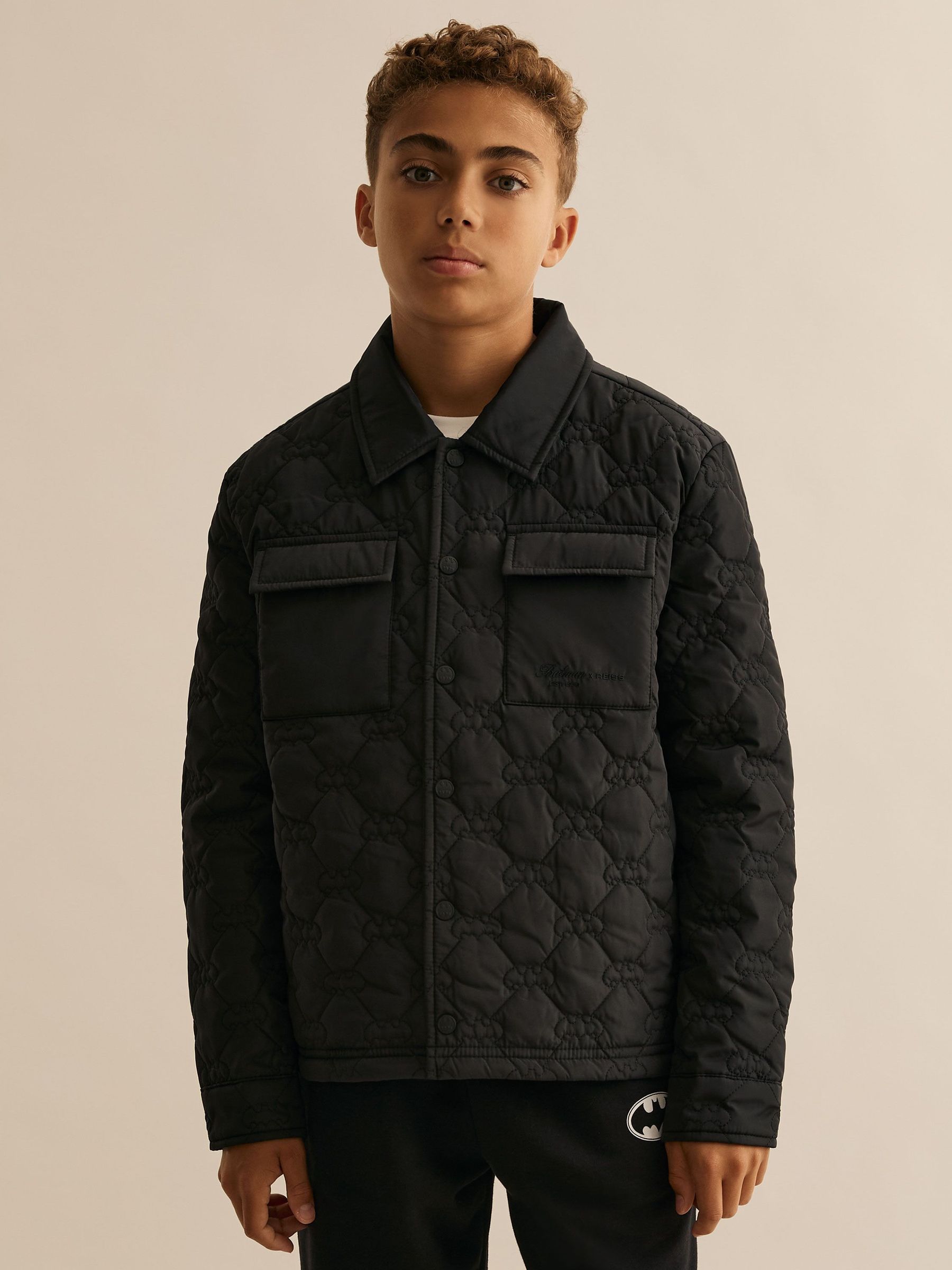 9-13 yrs Batman | Reiss Quilted Jacket in Black (W74947) | $110