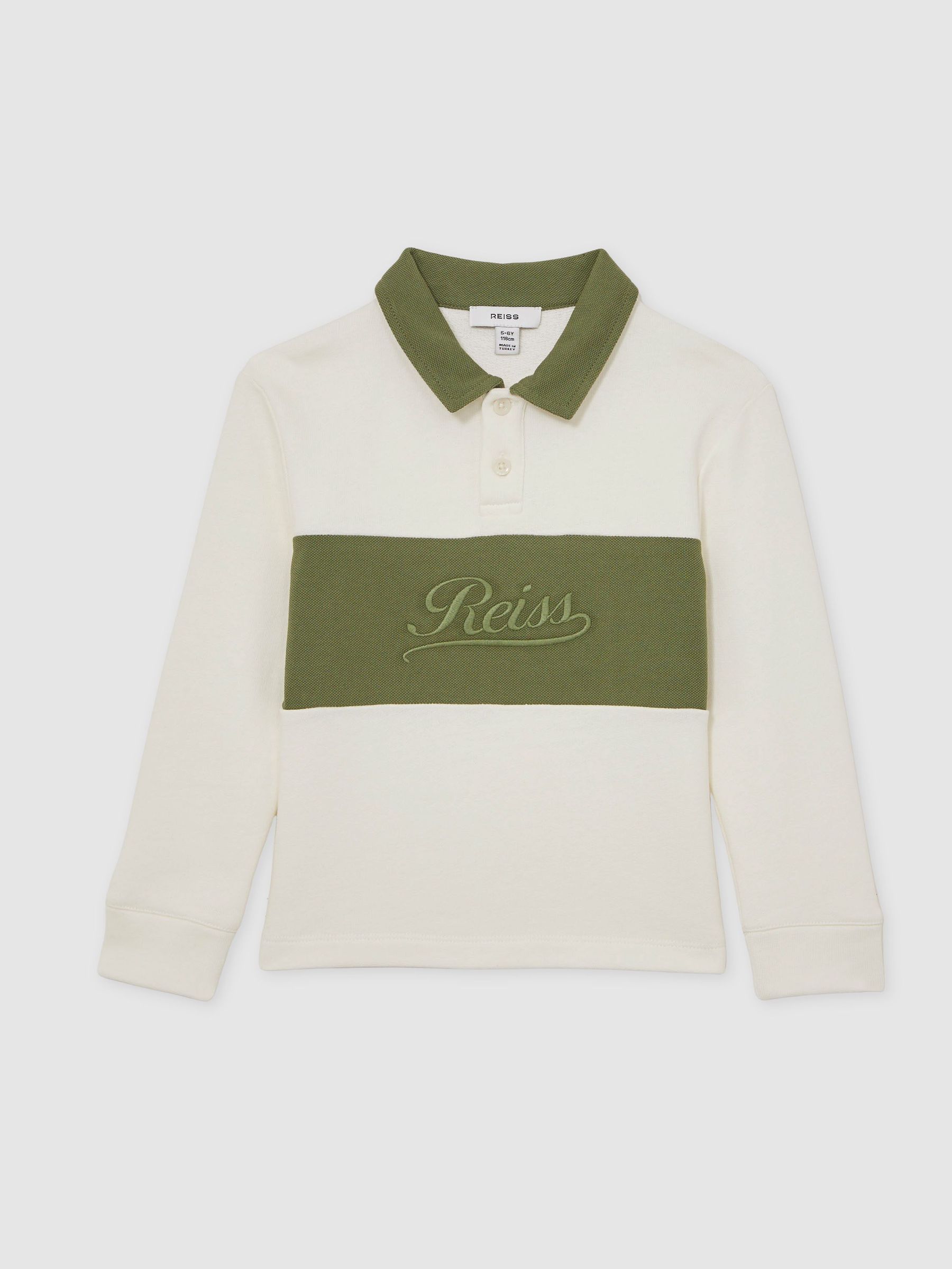 13-14 yrs Cotton Logo-Embroidery Rugby Polo Shirt in Forset Green/White (W74955) | €60