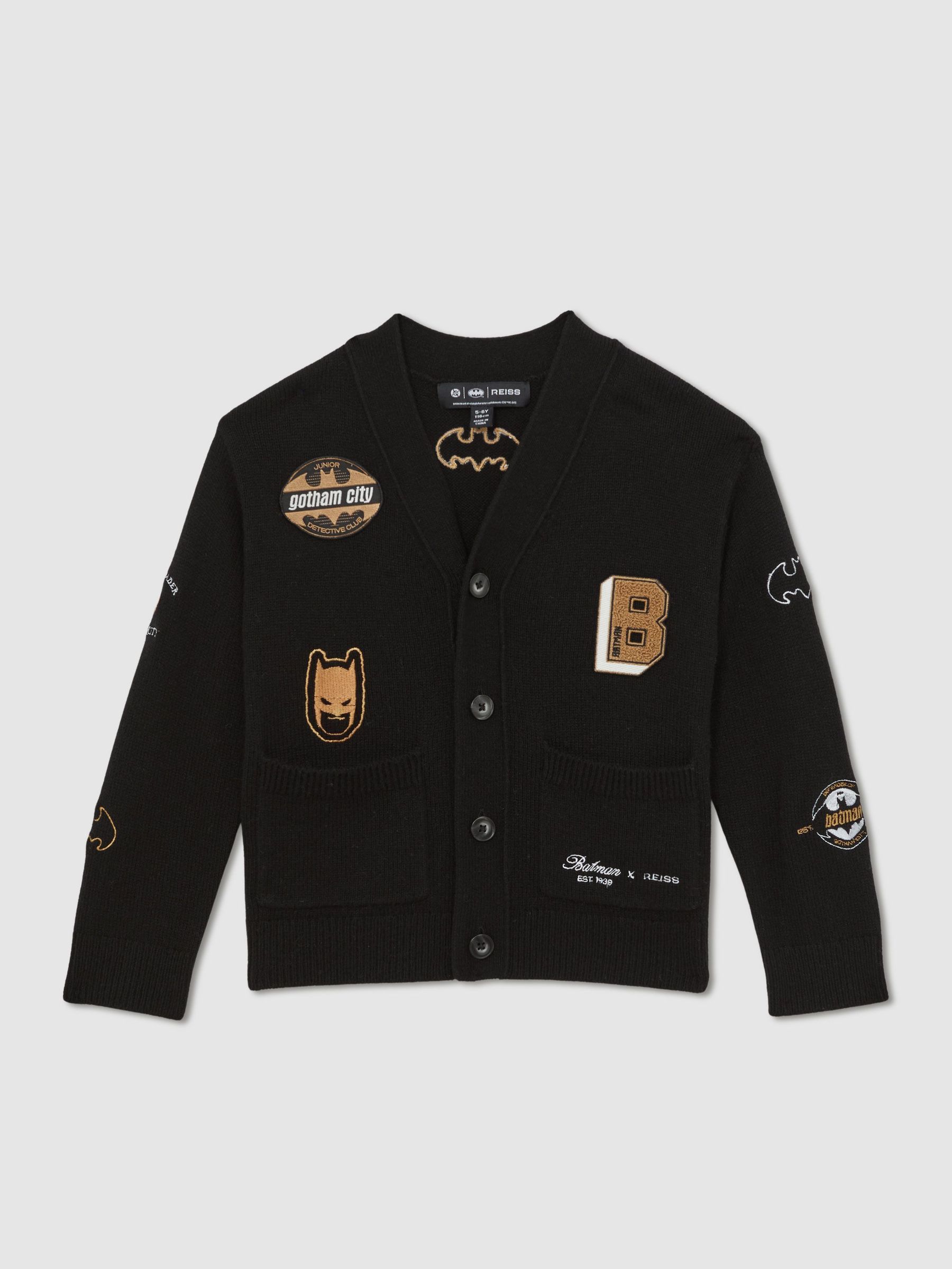 13-14 yrs Batman | Reiss Badge Cardigan in Black (W74957) | $120