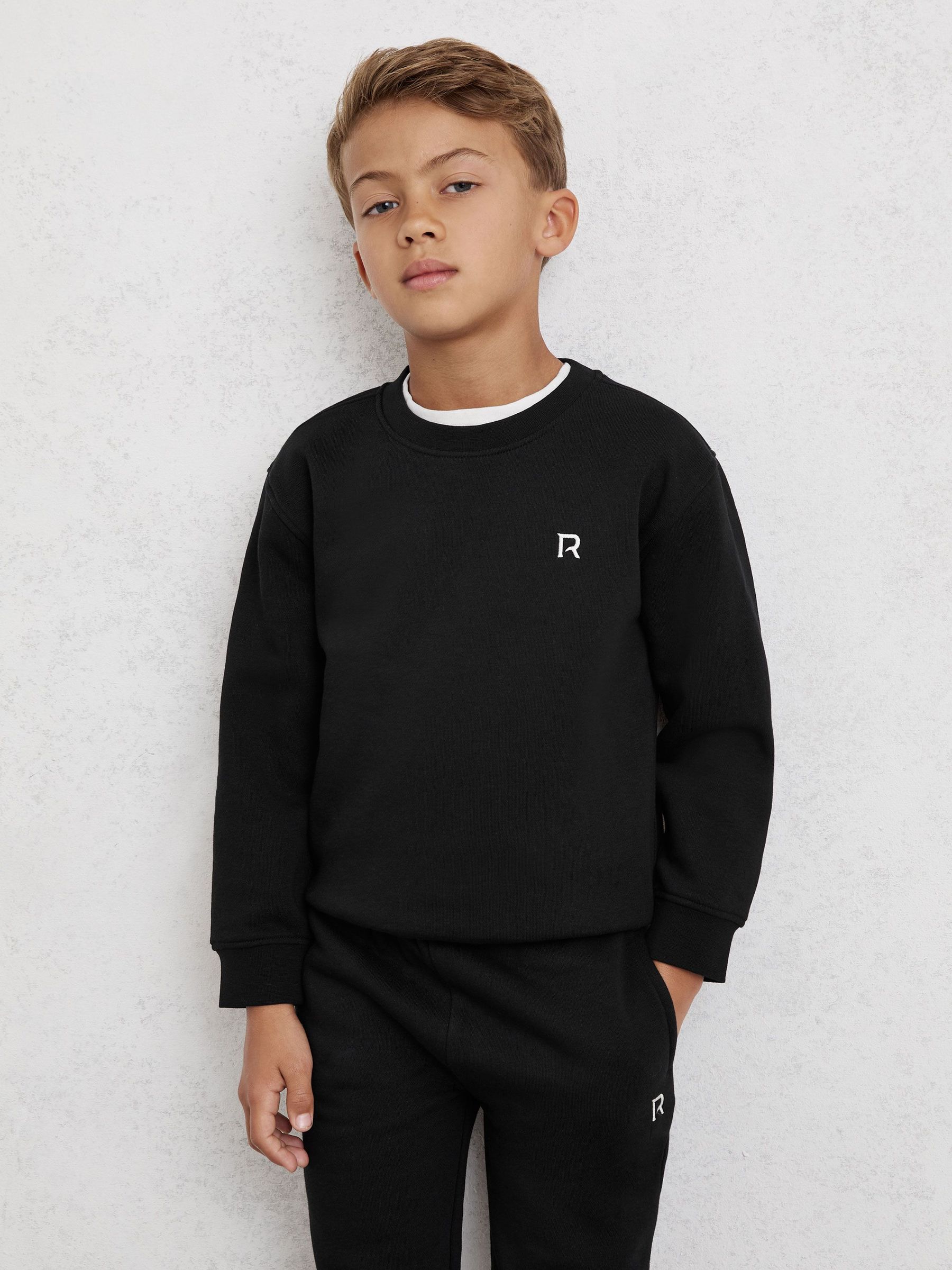 Logo Sweatshirt and Joggers Set Cotton-Blend in Black (W75080) | Kč1,230