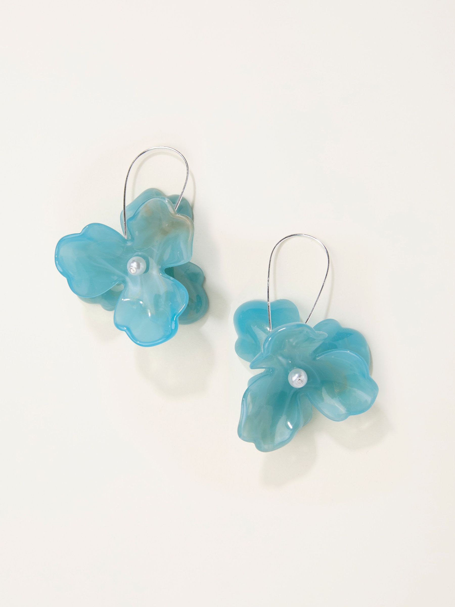 Blue Statement Flower Drop Earrings (W75124) | €16.50