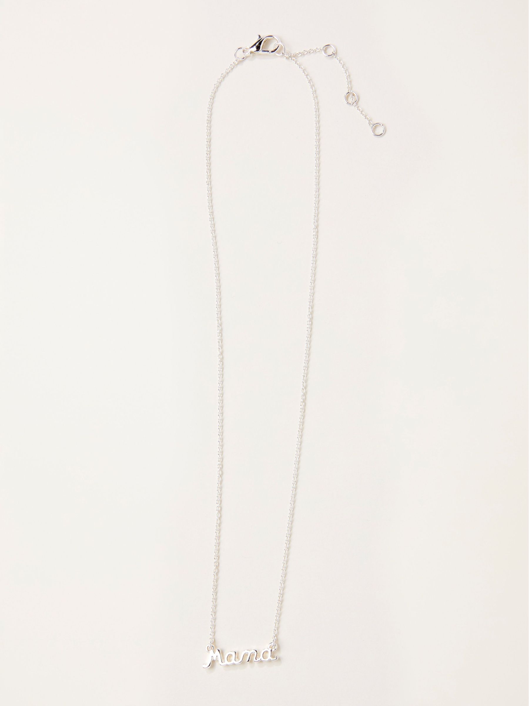 Silver Tone Mama Necklace (W75134) | €19