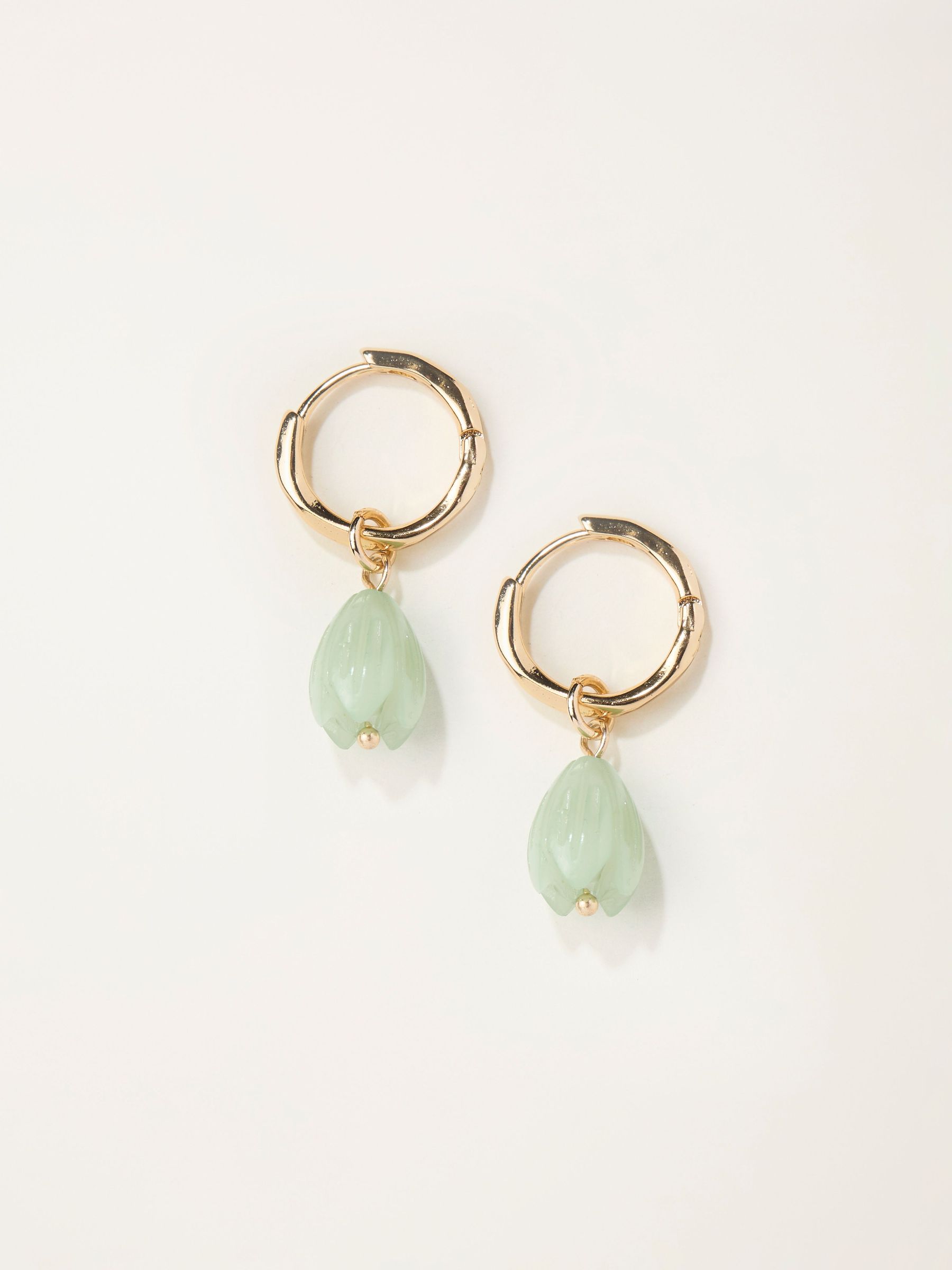 Green Flower Drop Earrings (W75166) | €13.50