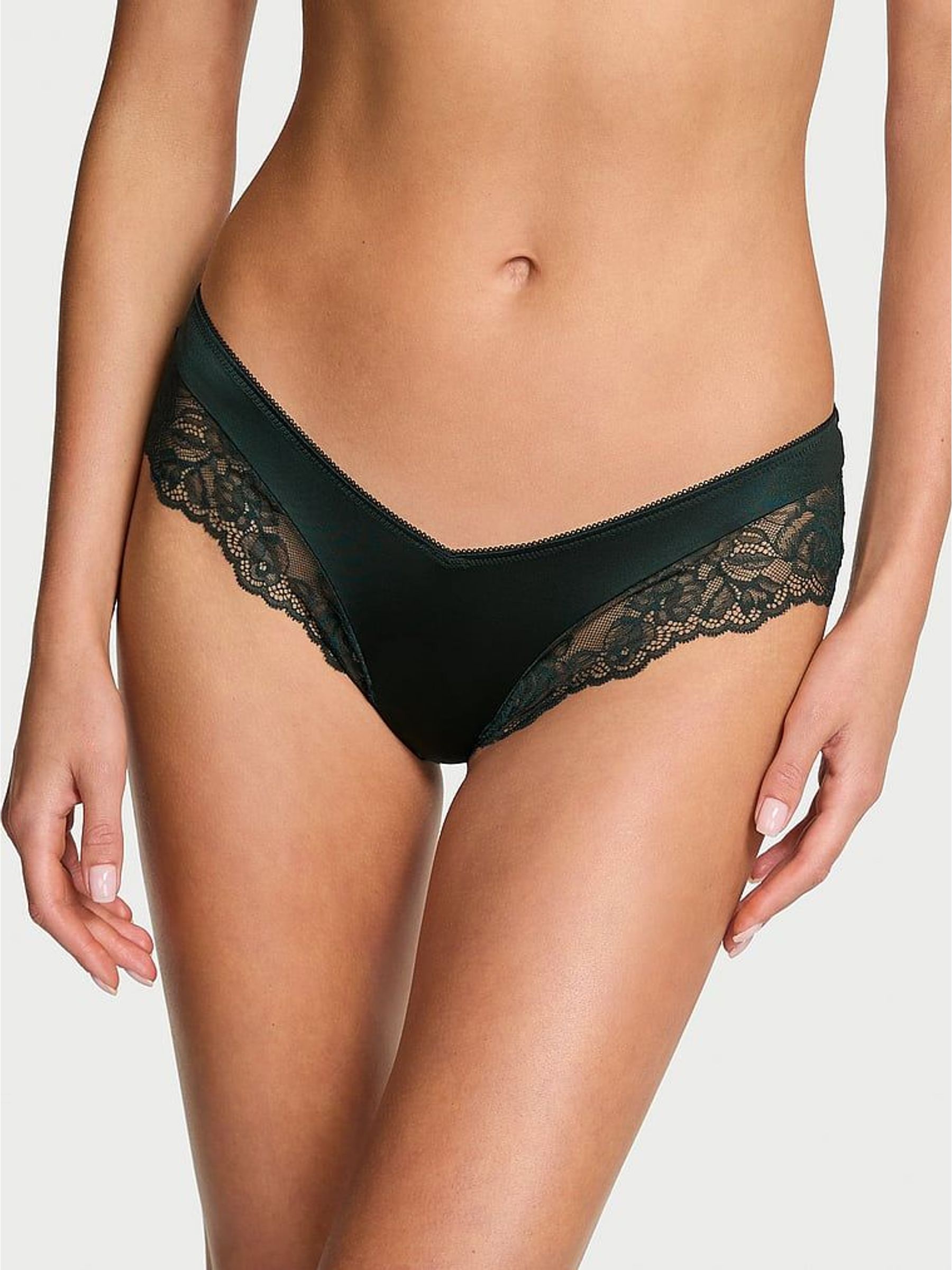Cilantro Green Cheeky Rose Lace Trim Knickers (W75418) | €36