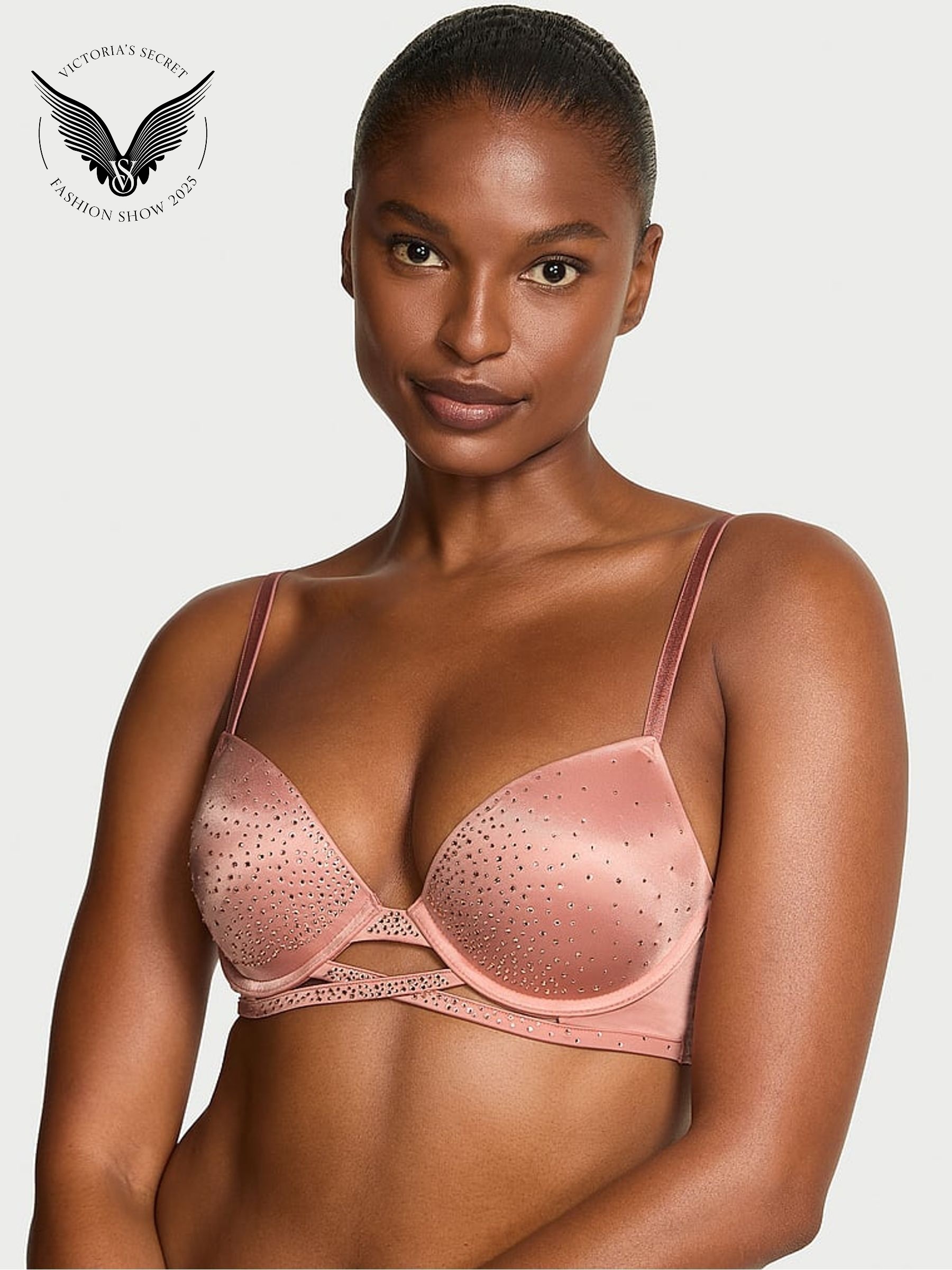 Desert Blush Pink Push Up Sparkle Shine Bra (W75440) | €83