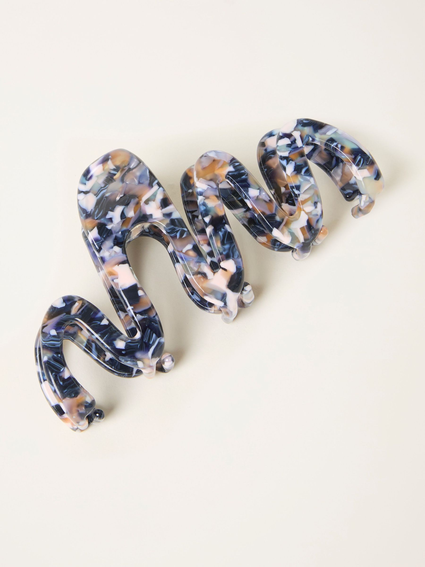 Navy Blue Large Squiggle Claw Clip (W75772) | €19