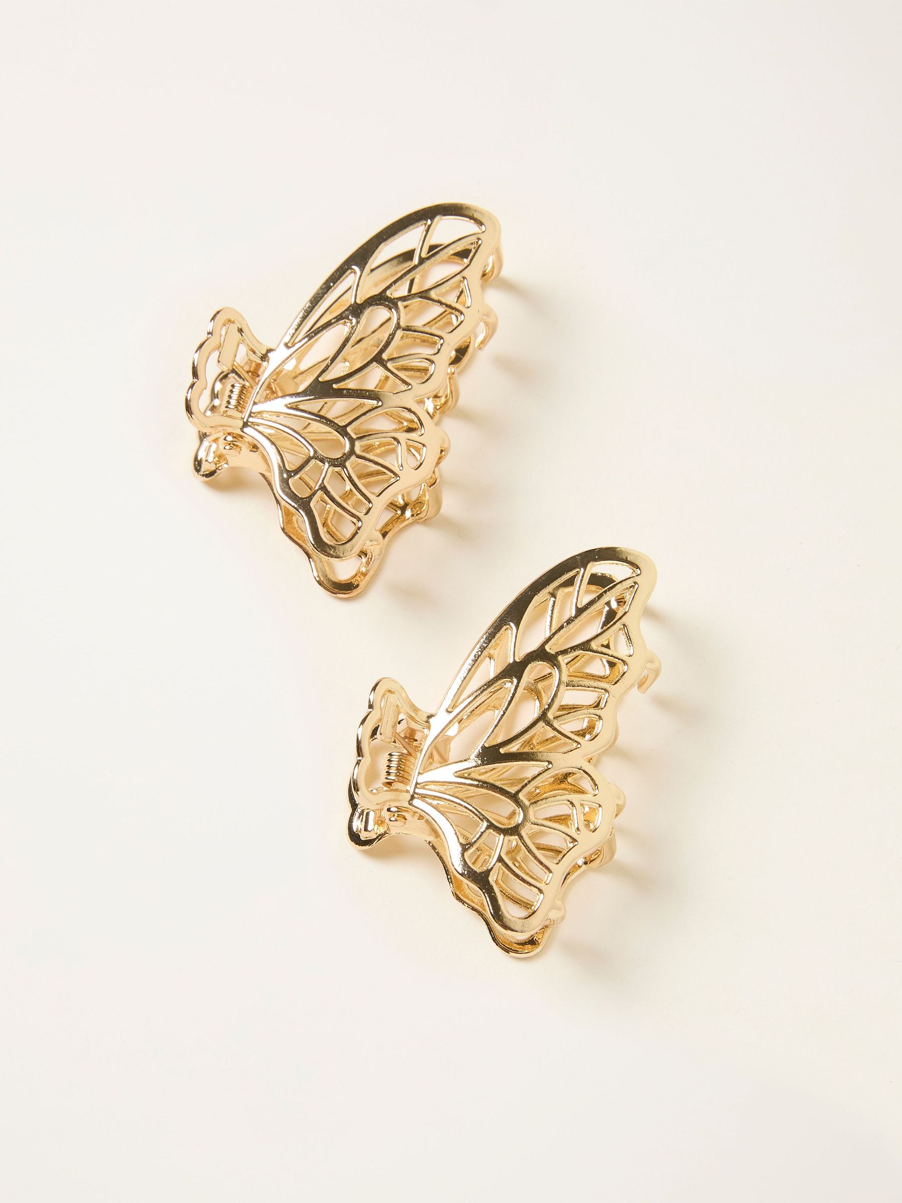 Gold Tone 2 Pack Metal Butterfly Claw Clips (W75774) | €13.50