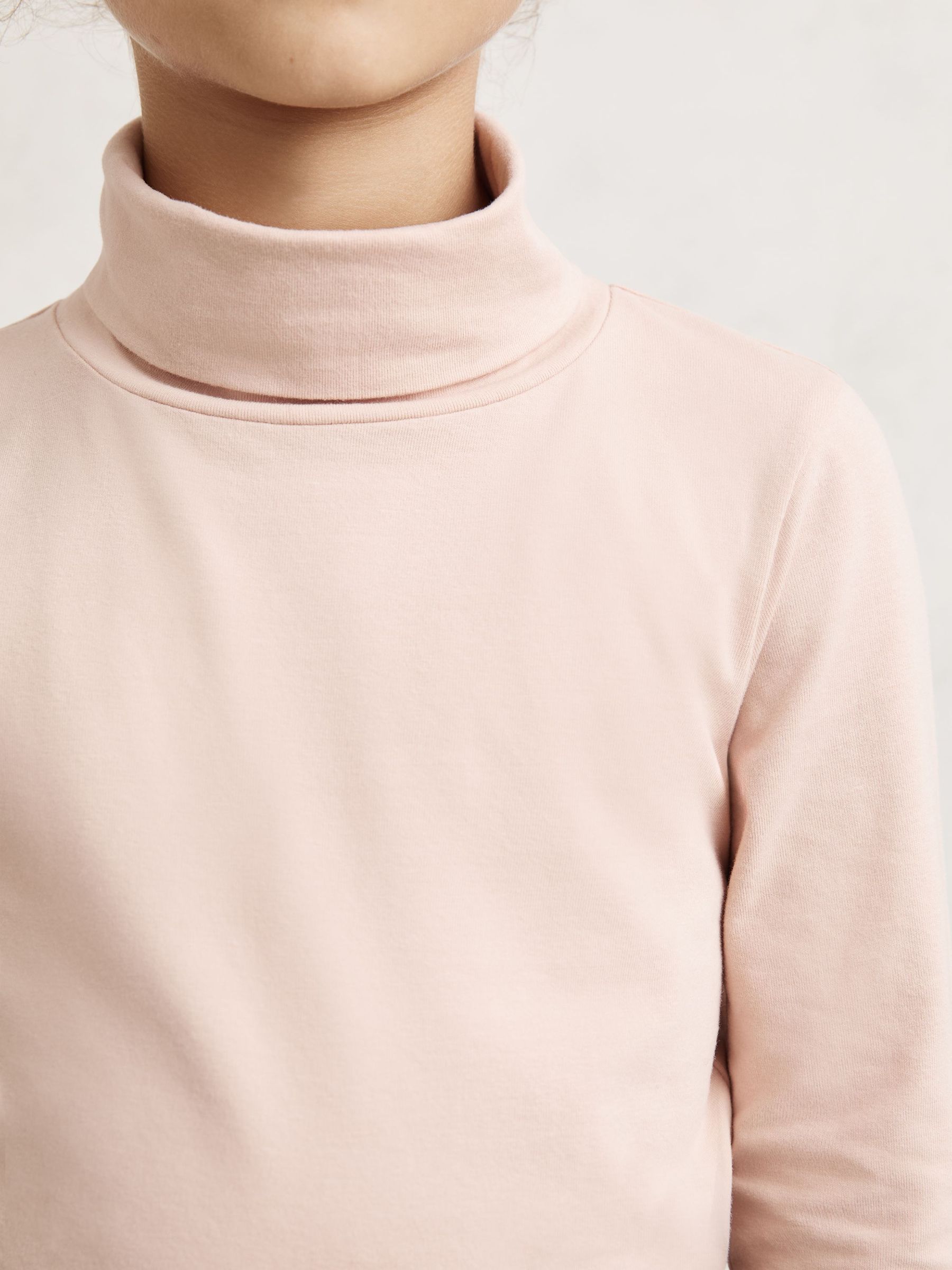 Cotton-Jersey Roll-Neck Top with Stretch in Rose Pink (W77288) | €22