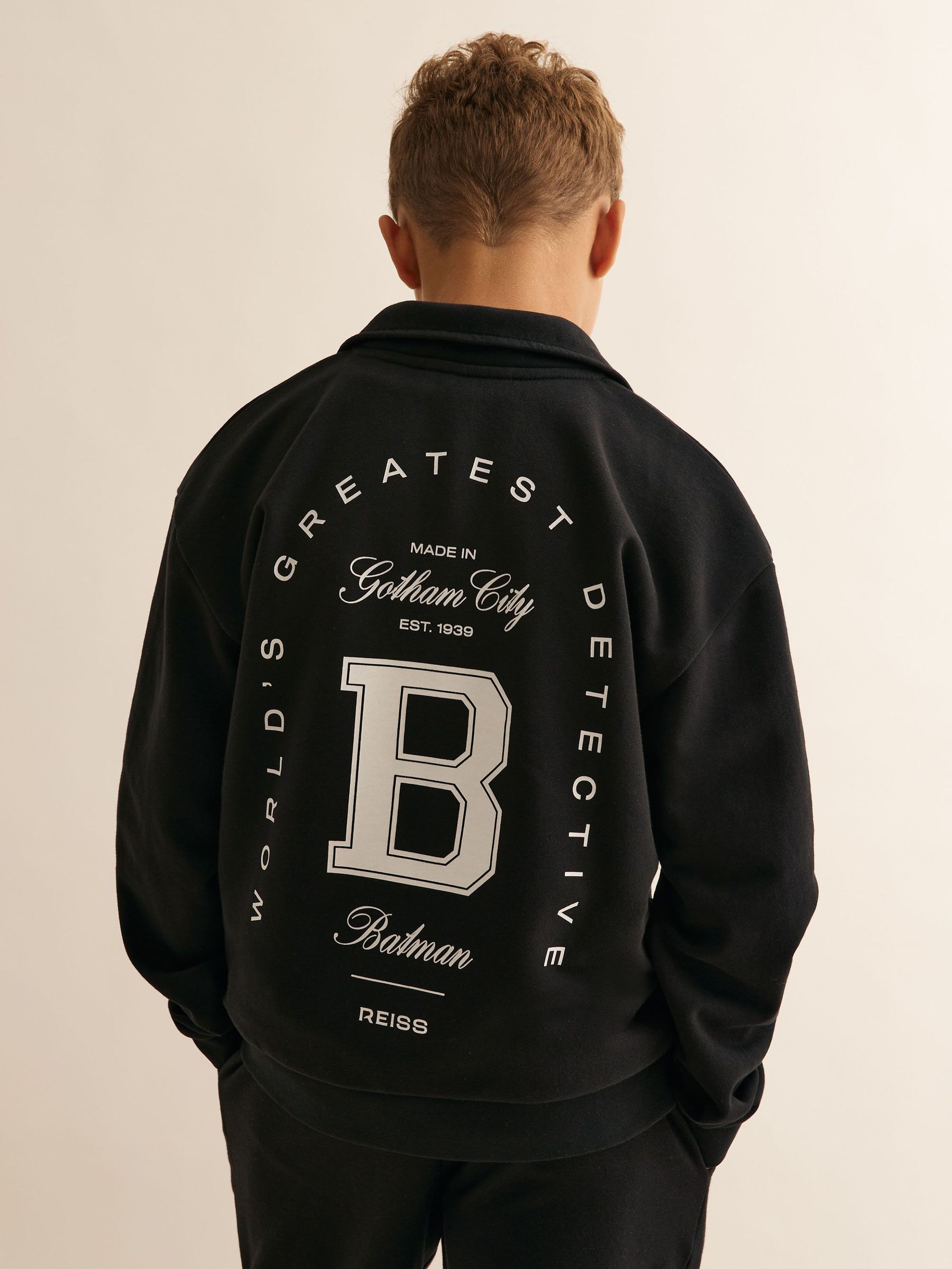 9-12 yrs Batman | Reiss Gotham City Sweatshirt in Black (W77803) | €55