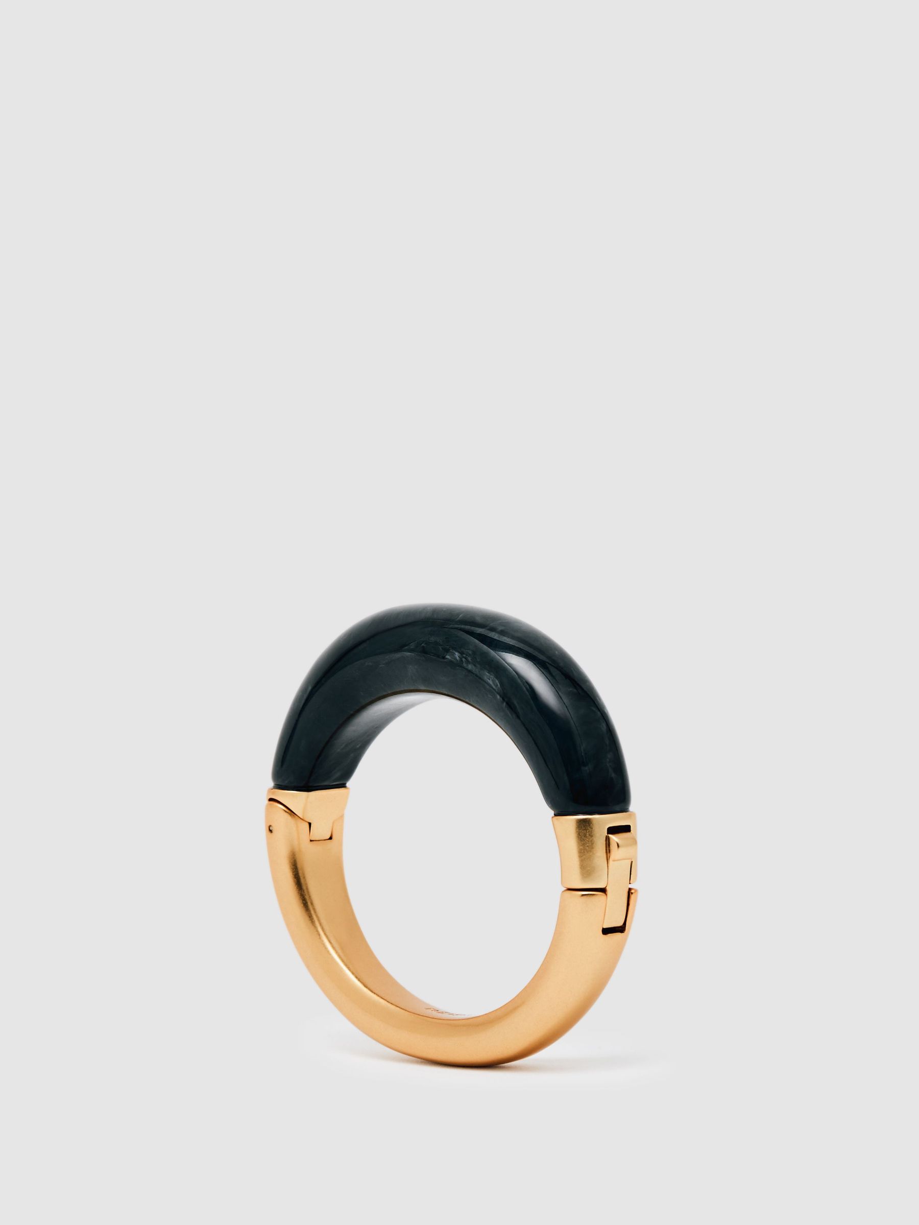 Tone Scoop Enamel Hinged Bangle in Gold (W77846) | €110