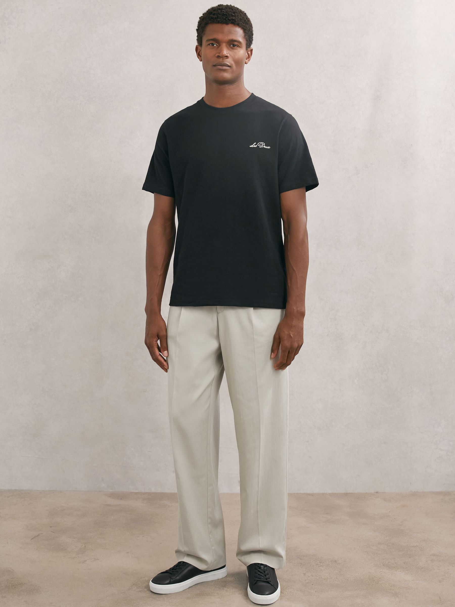 Les Deux Pleat-Front Twill Suit Trousers in Light Sand (W78453) | $215