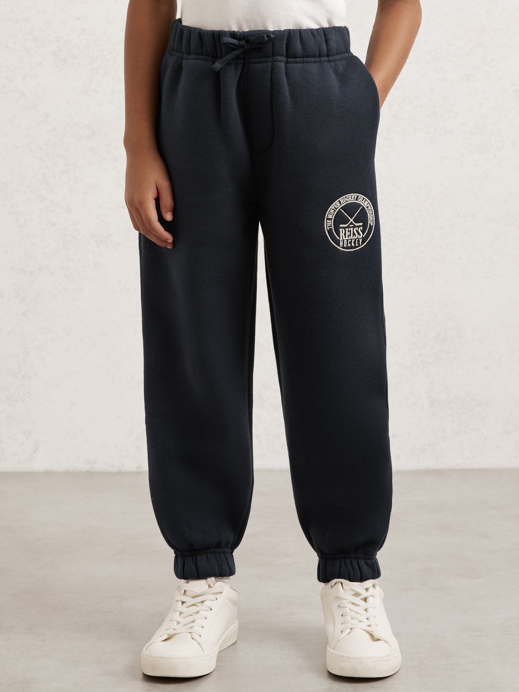 3-9 yrs Cotton-Blend Hockey Crest Joggers in Navy (W78541) | ₪220