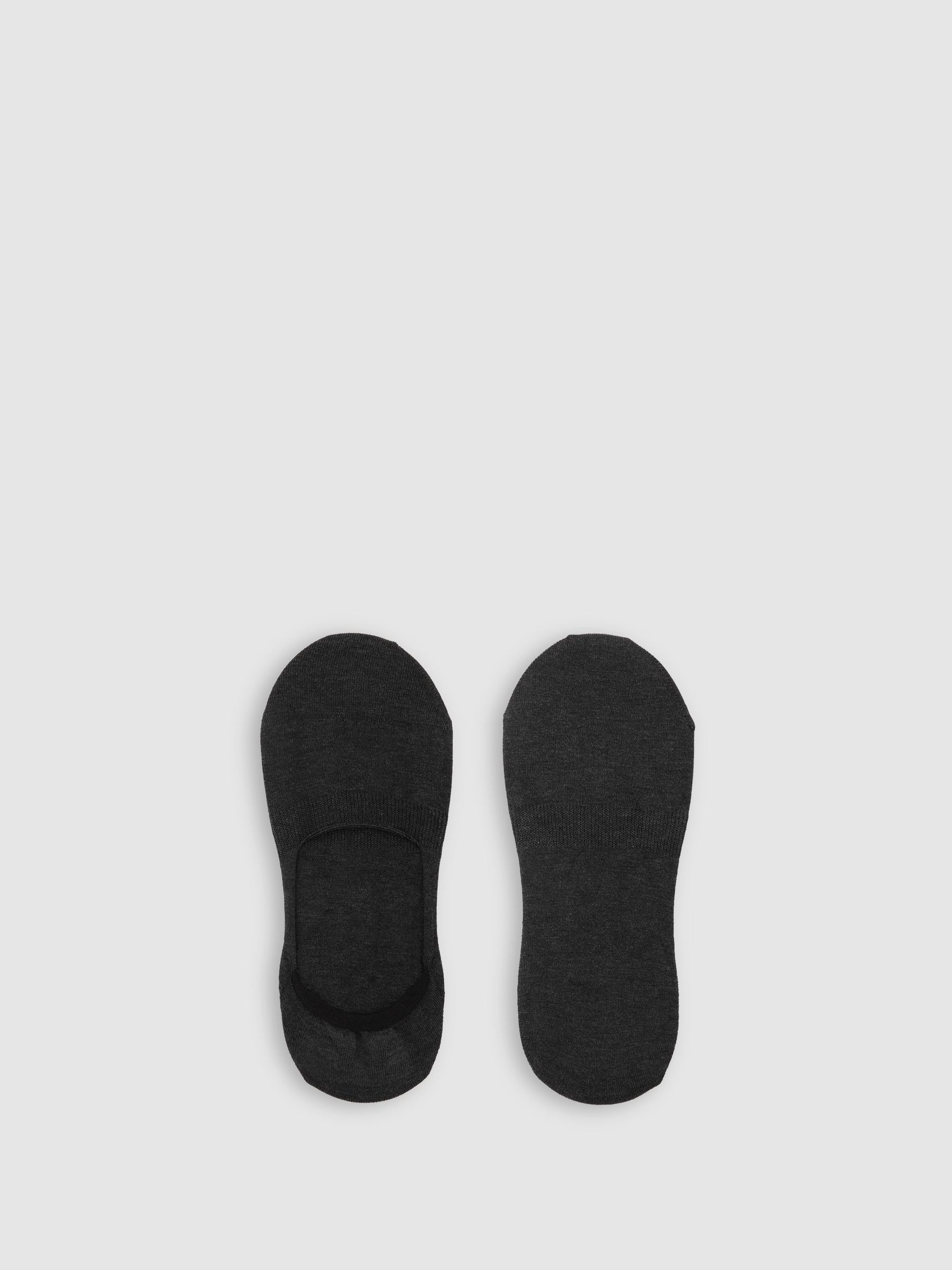 Cotton-Blend Loafer Socks in Charcoal (W78552) | $25