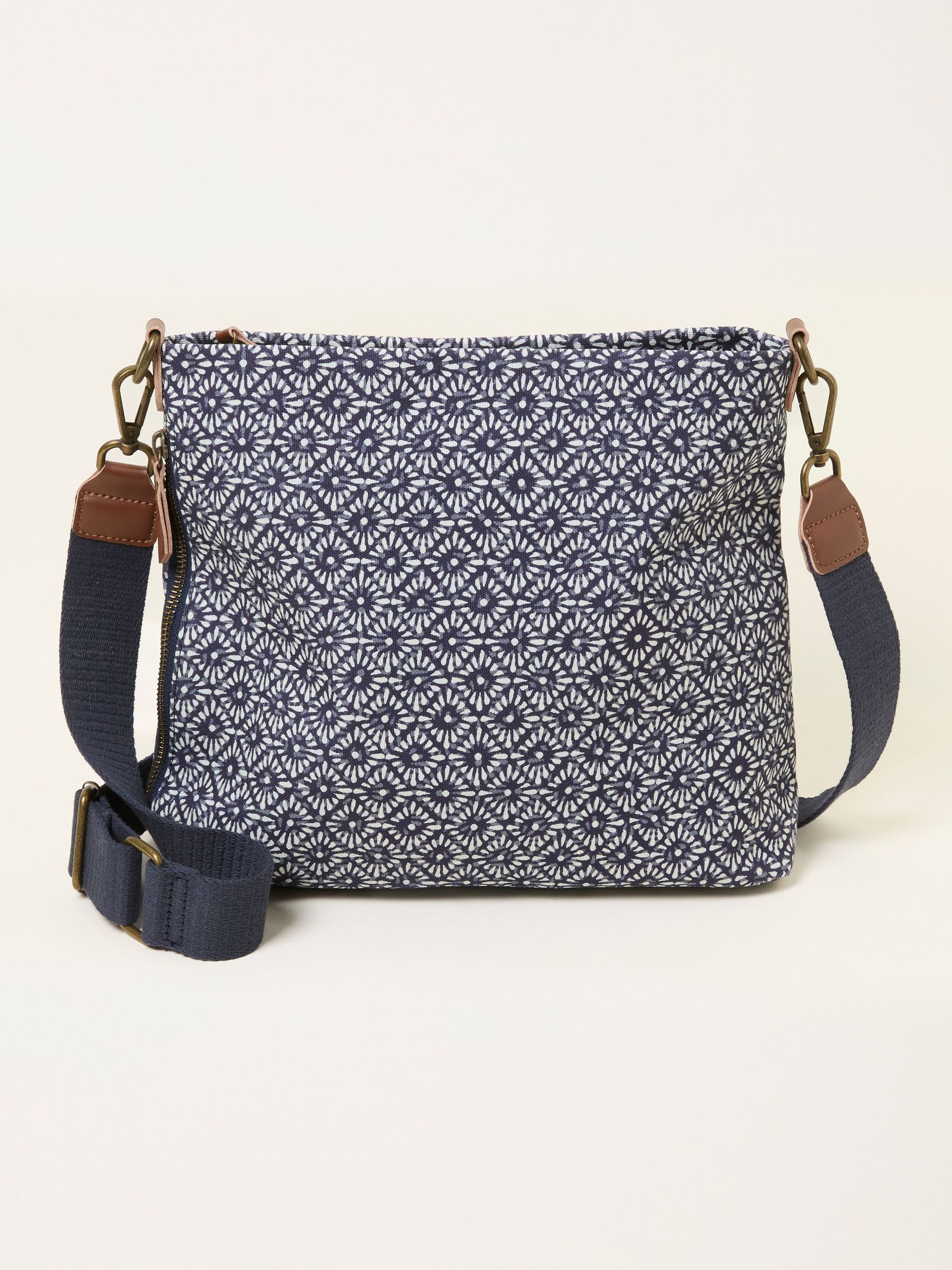 Kingston Navy Blue Canvas Geometric Crossbody Bag (W79553) | €46