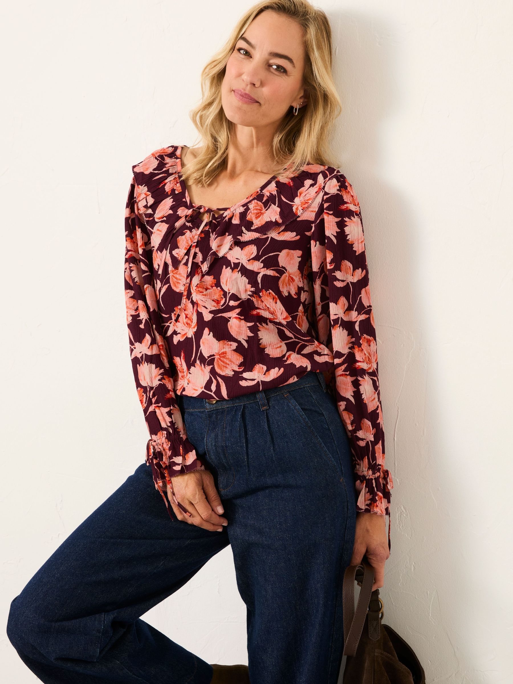 Rene Burgundy Red Blouse (W81194) | $90