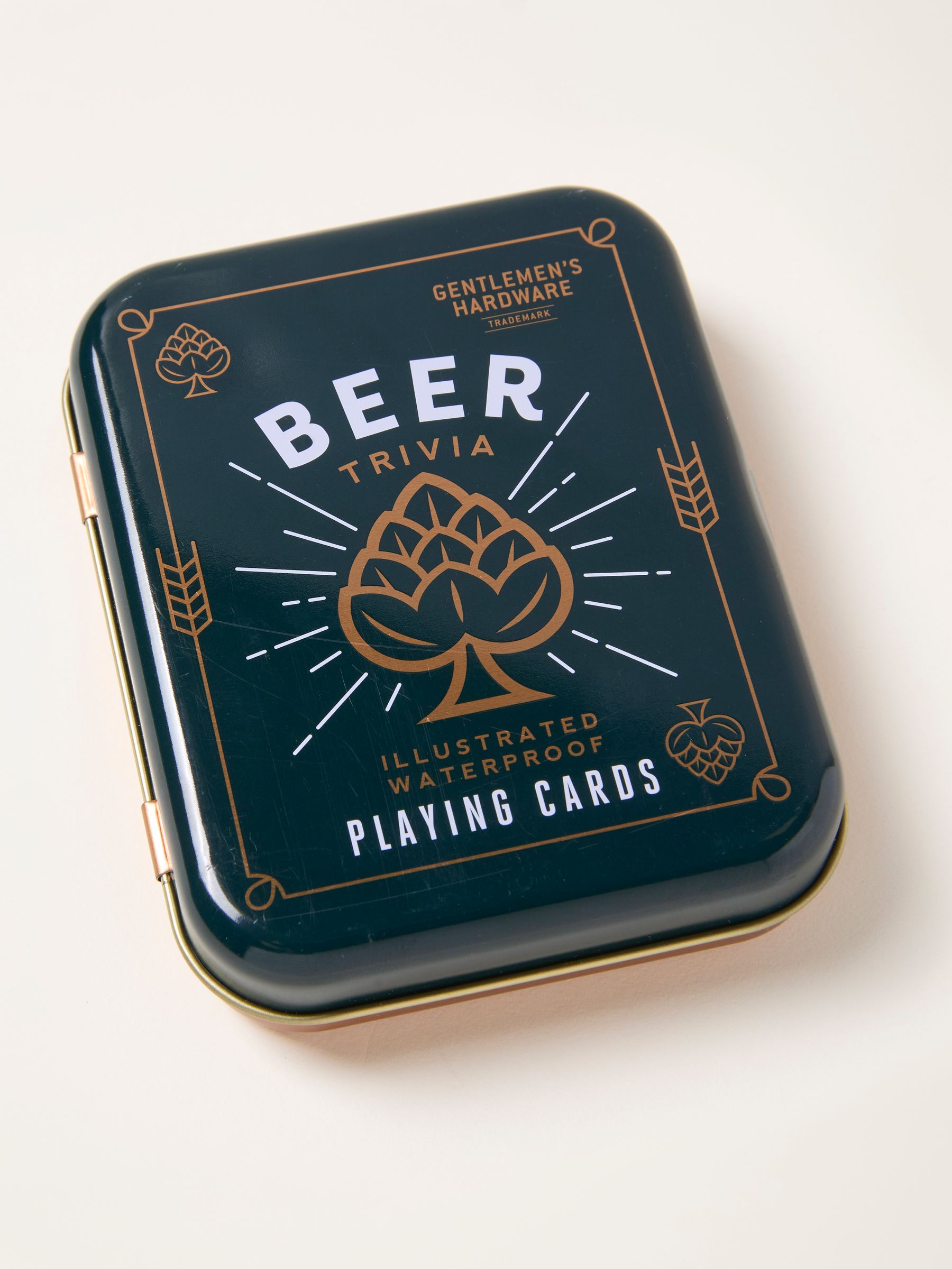 Navy Gentlemens Hardware Beer Trivia Playing Cards in a Tin (W81207) | $20