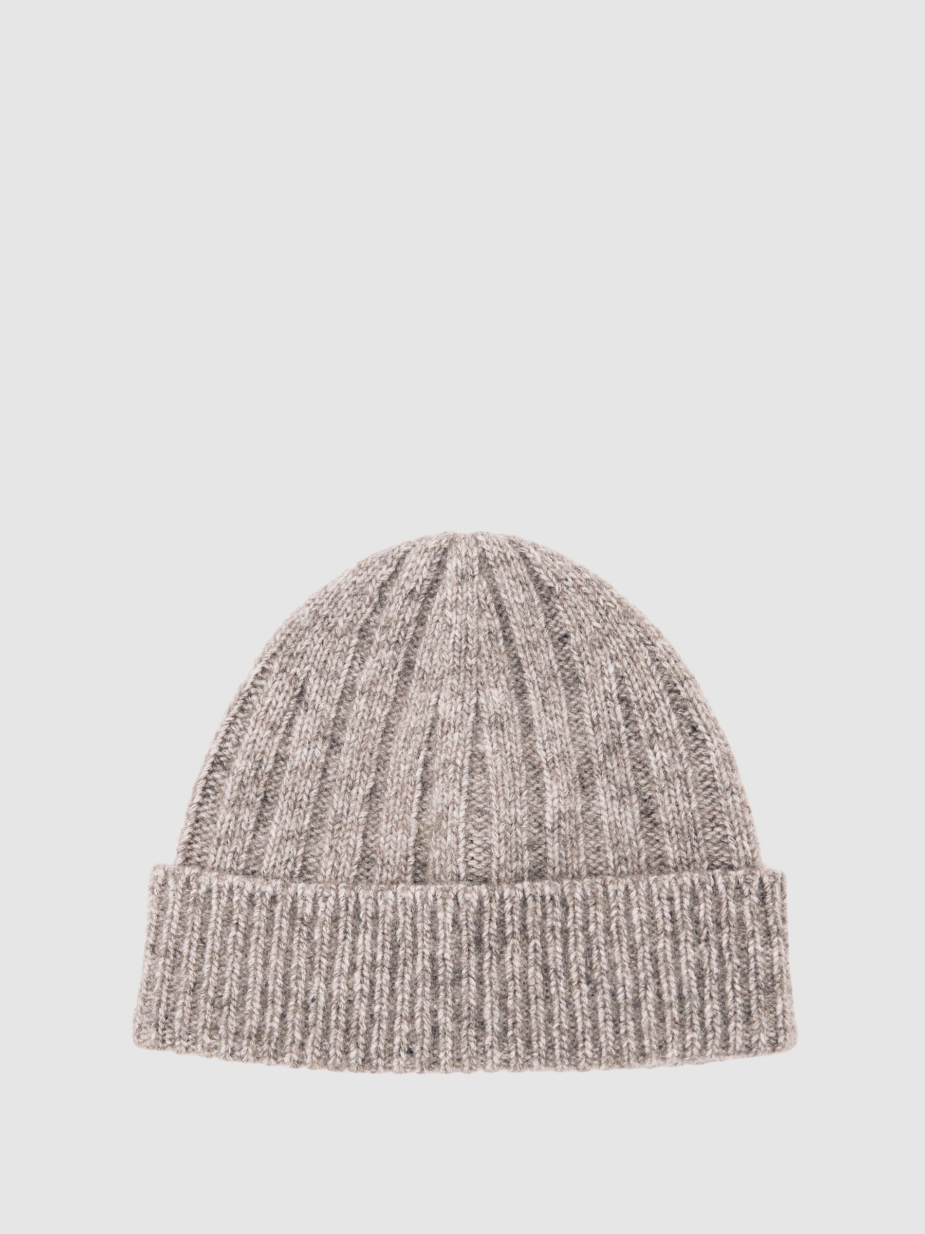 Wool-Blend Chunky Rib-Knit Beanie in Oatmeal Melange (W83070) | $80