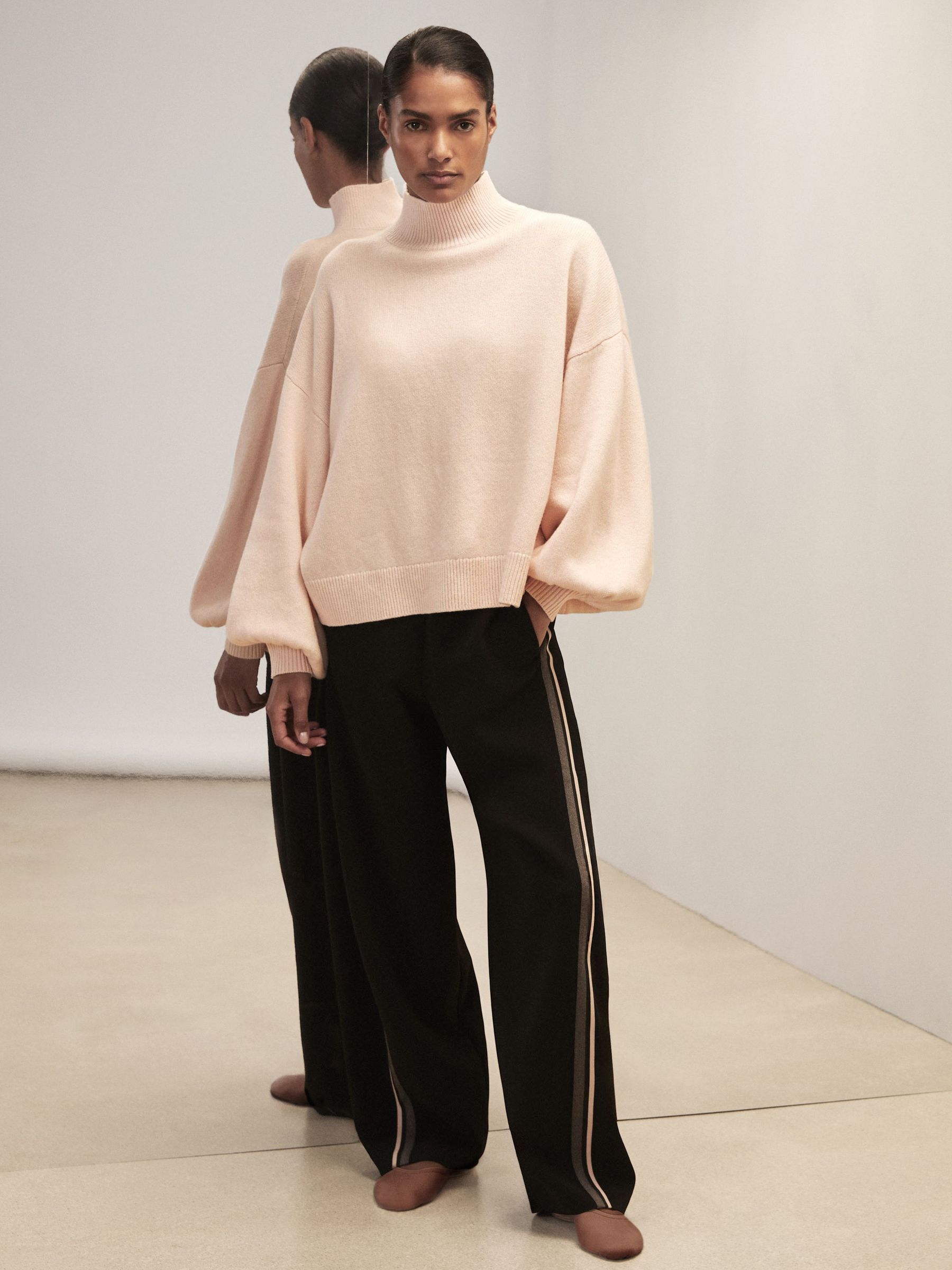 Reiss | Royal Ballet Batwing Jumper in Blush Pink (W83340) | $295