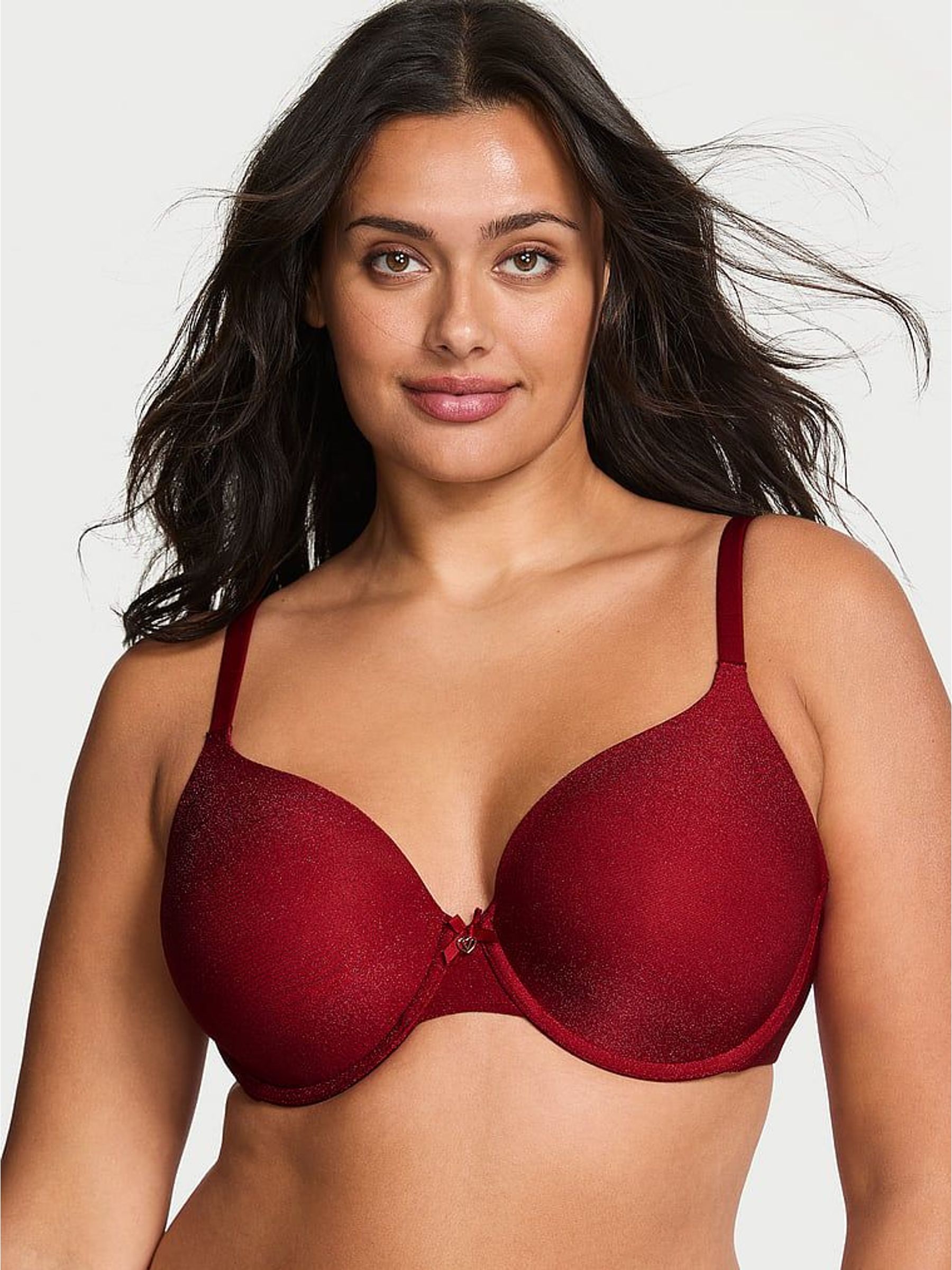 Red Lacquer Lightly Lined Full Cup Shimmer Bra (W83388) | €50