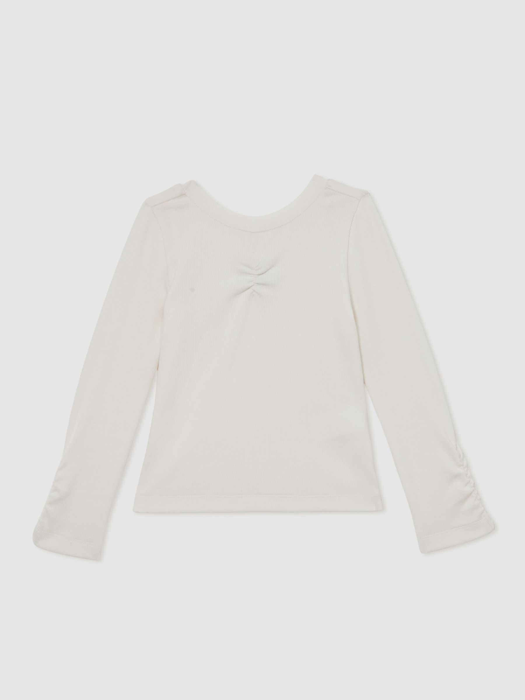 13-14 yrs Reiss | Royal Ballet Ruched Rib Top in Ecru (W83711) | $45
