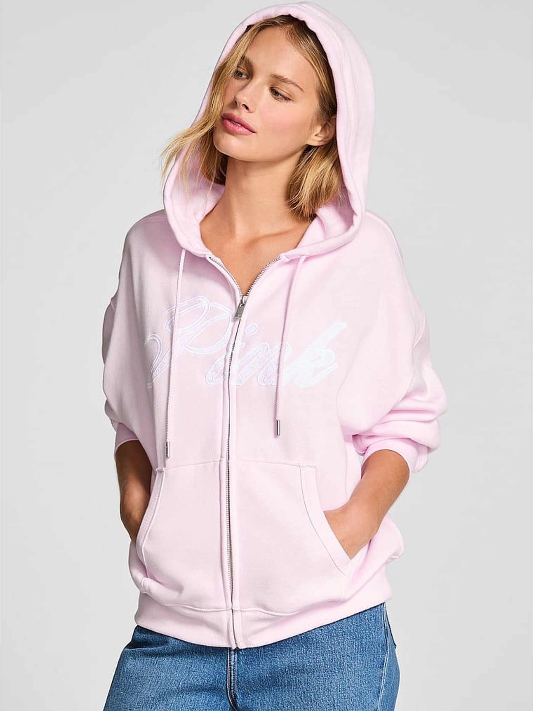 Pink Tulip Fleece Zip Up Hoodie (W84475) | €71