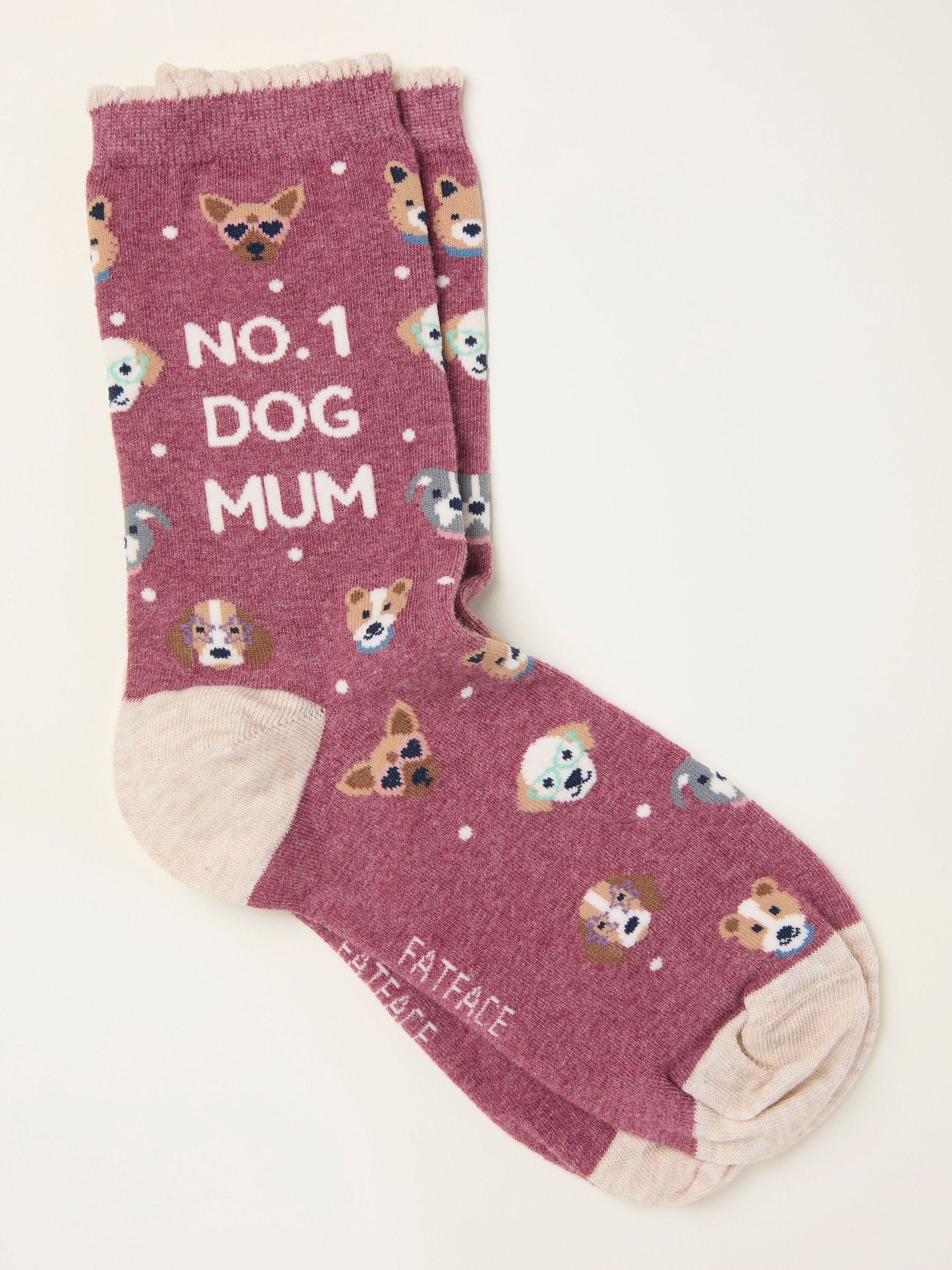 Berry Pink Dog Mum Socks (W86594) | €9.50