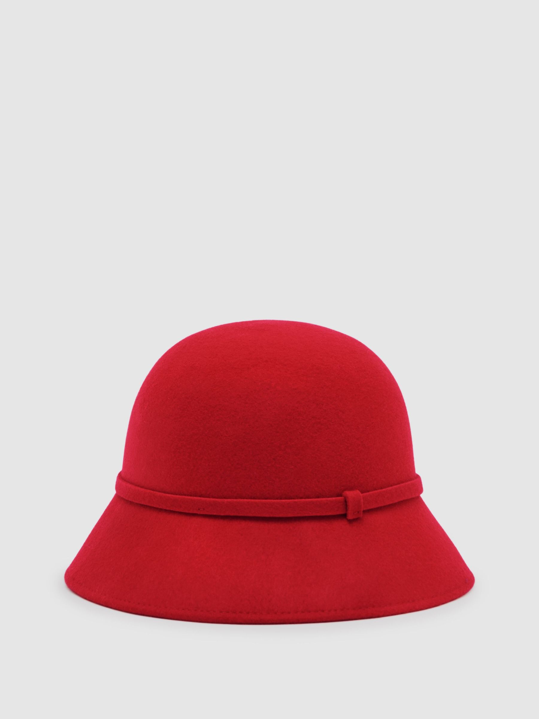 Felted-Wool Bucket Hat in Red (W87197) | 425 QAR