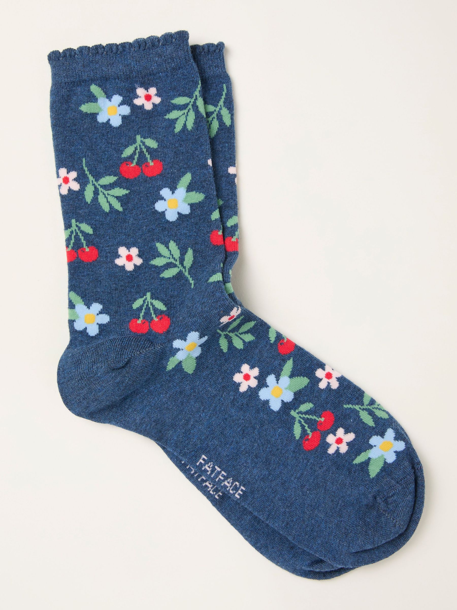 Navy Cherry Socks (W88692) | $14