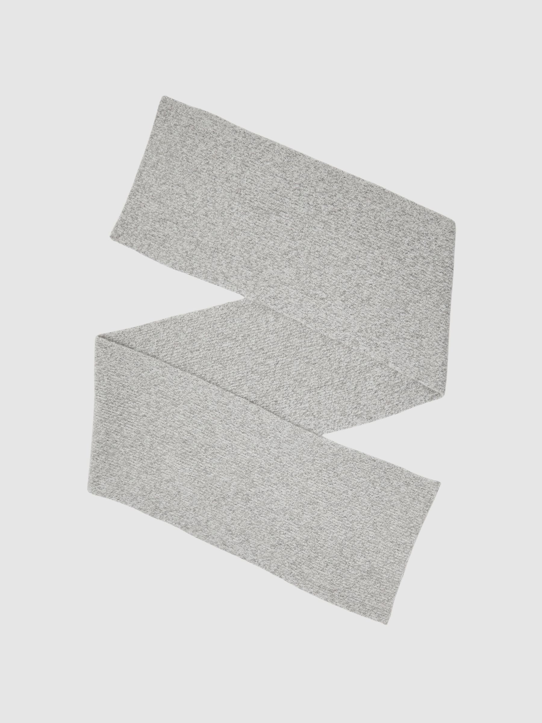 Atelier Cashmere-Blend Flecked Scarf in Soft Grey Melange (W89603) | $250