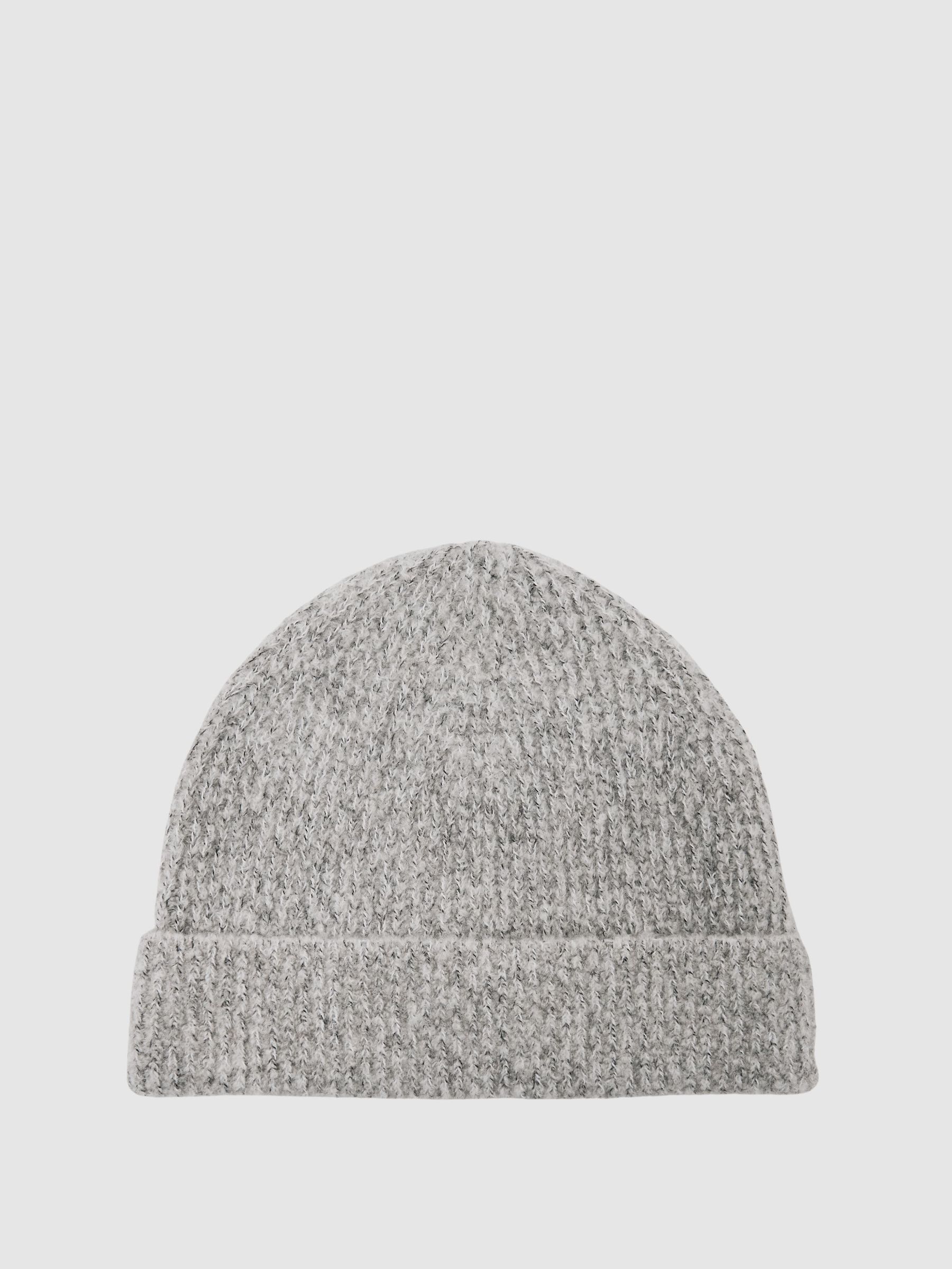 Atelier Cashmere-Blend Flecked Beanie in Soft Grey Melange (W89663) | $120