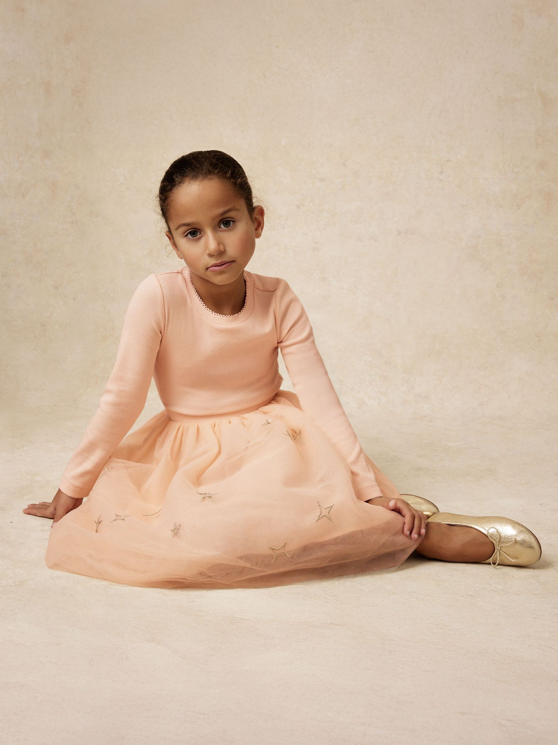 9-13 yrs Star-Embroidery Tulle Dress in Pink (W90605) | $100