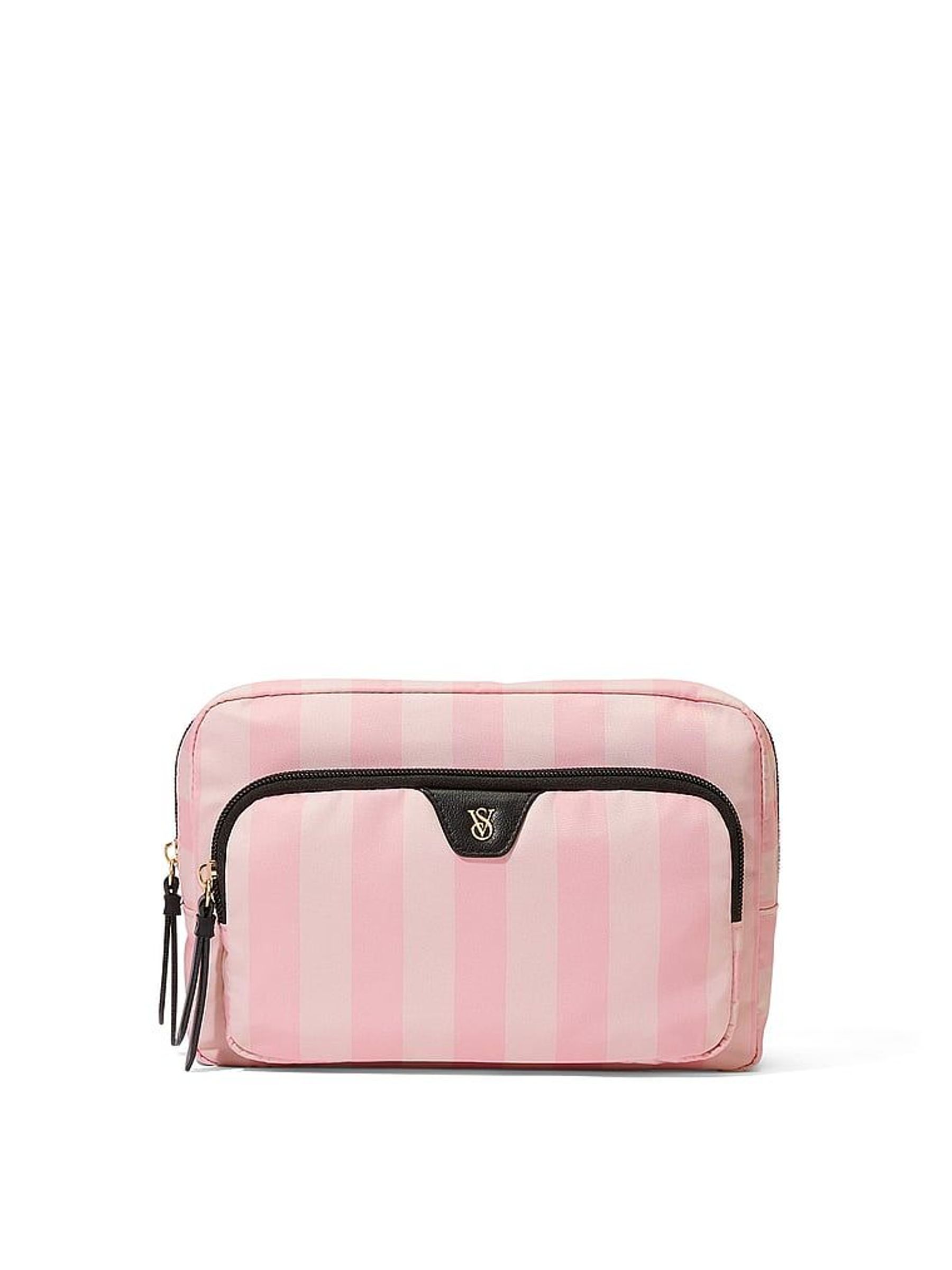 Iconic Stripe Pink with Black Makeup Bag (W90726) | €25