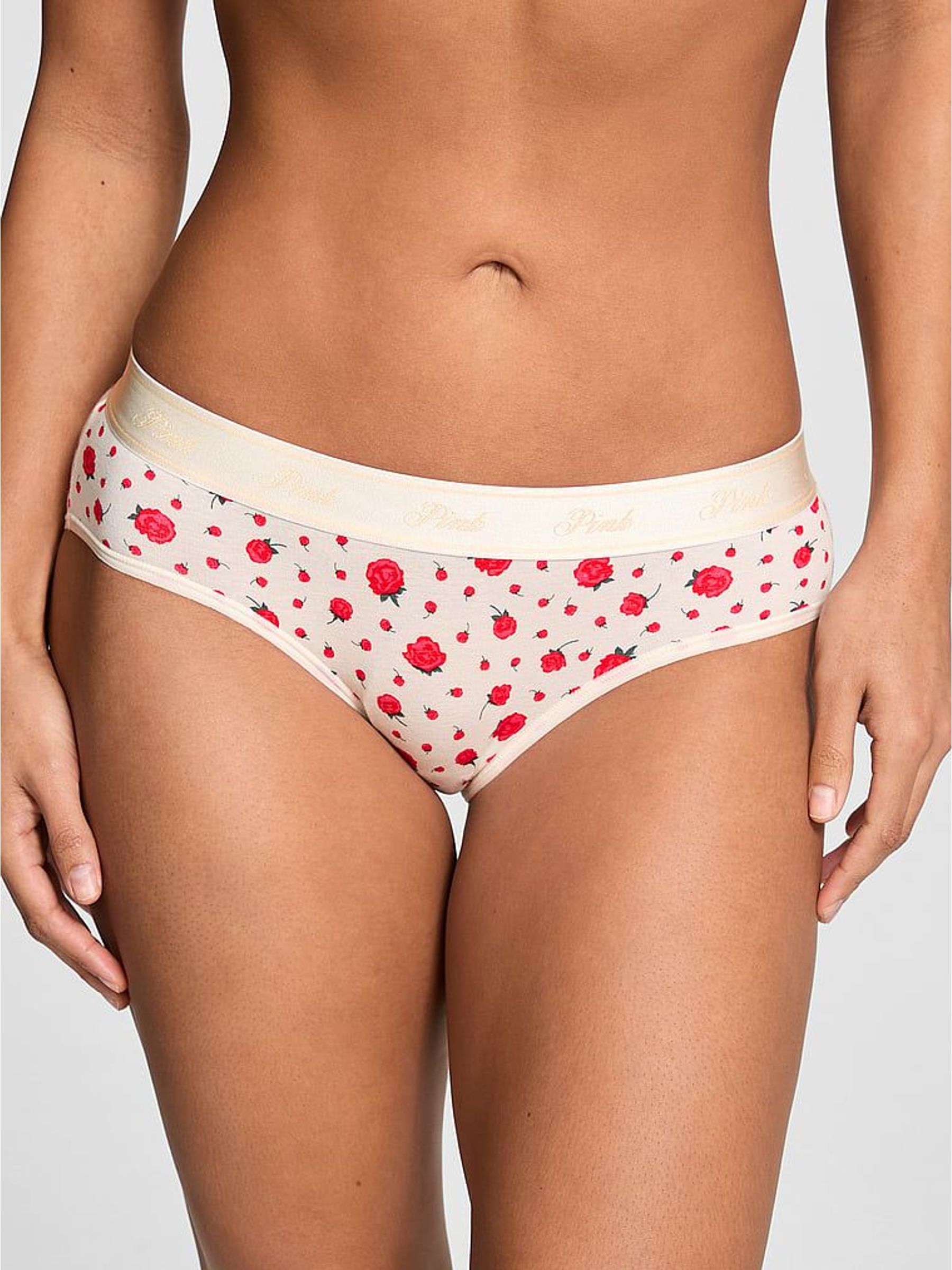 Winter White Roses Hipster Cotton Logo Knickers (W96033) | €13