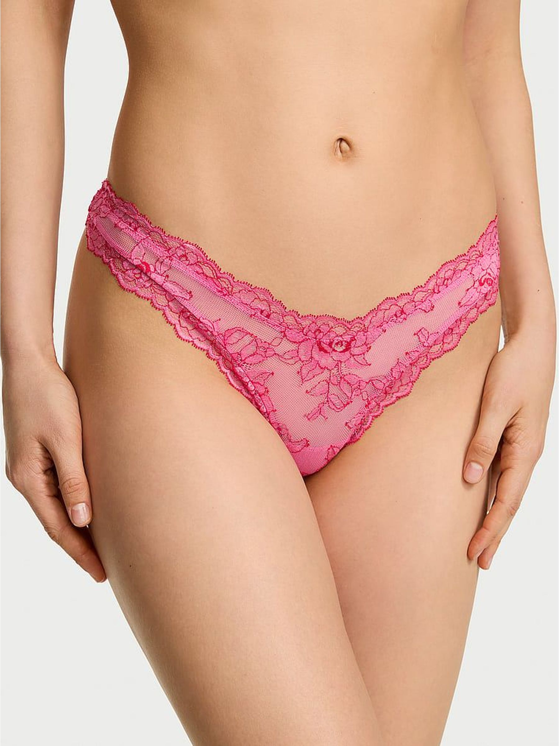 Rose Garden Pink XDye Thong Lace Knickers (W96040) | €22.50