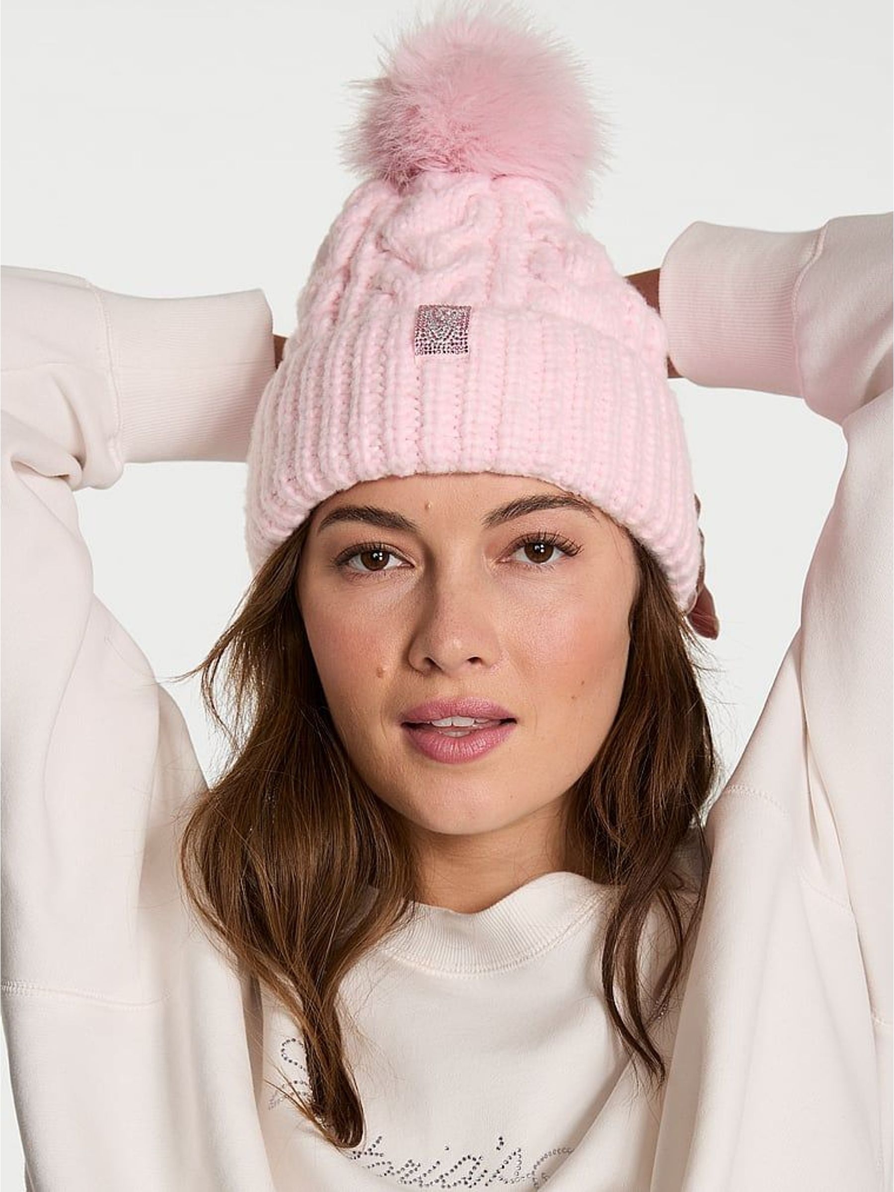 Pretty Blossom Pink Knit Beanie Hat (W96046) | €37