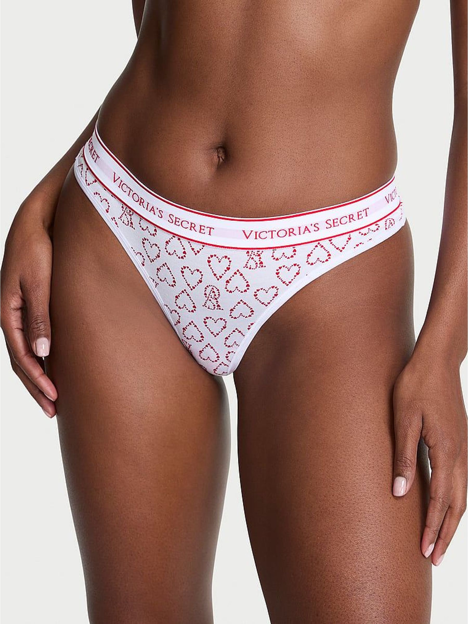 White Hearts Thong Logo Knickers (W96159) | €11.50