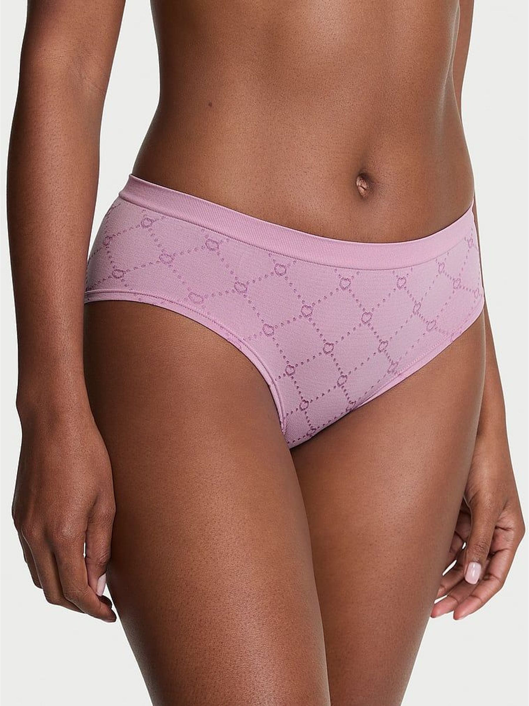 Bikini Purple Hipster Quilted Heart Knickers (W96173) | €13