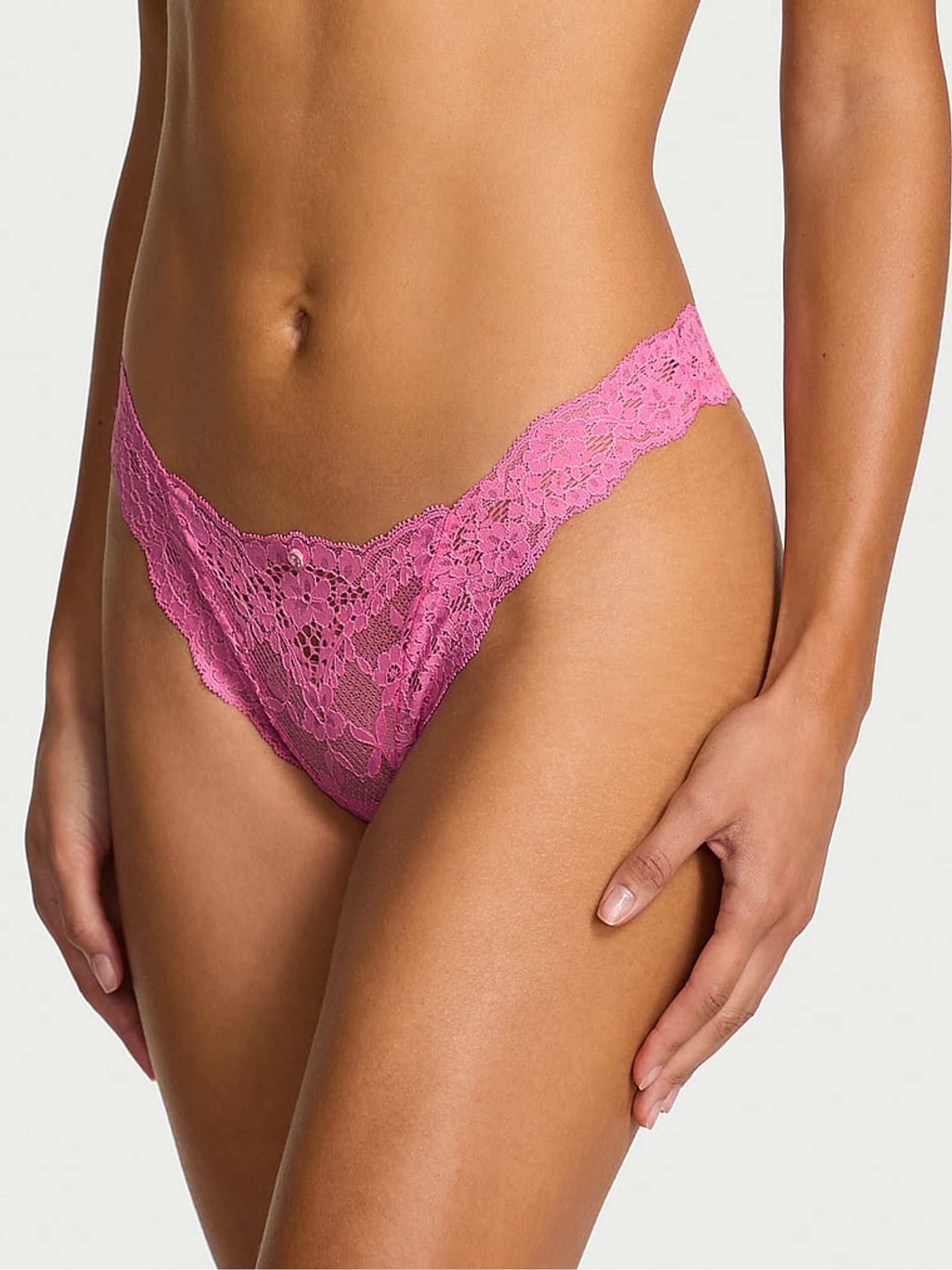 Rose Garden Pink Brazilian Lace Knickers (W97415) | €22.50