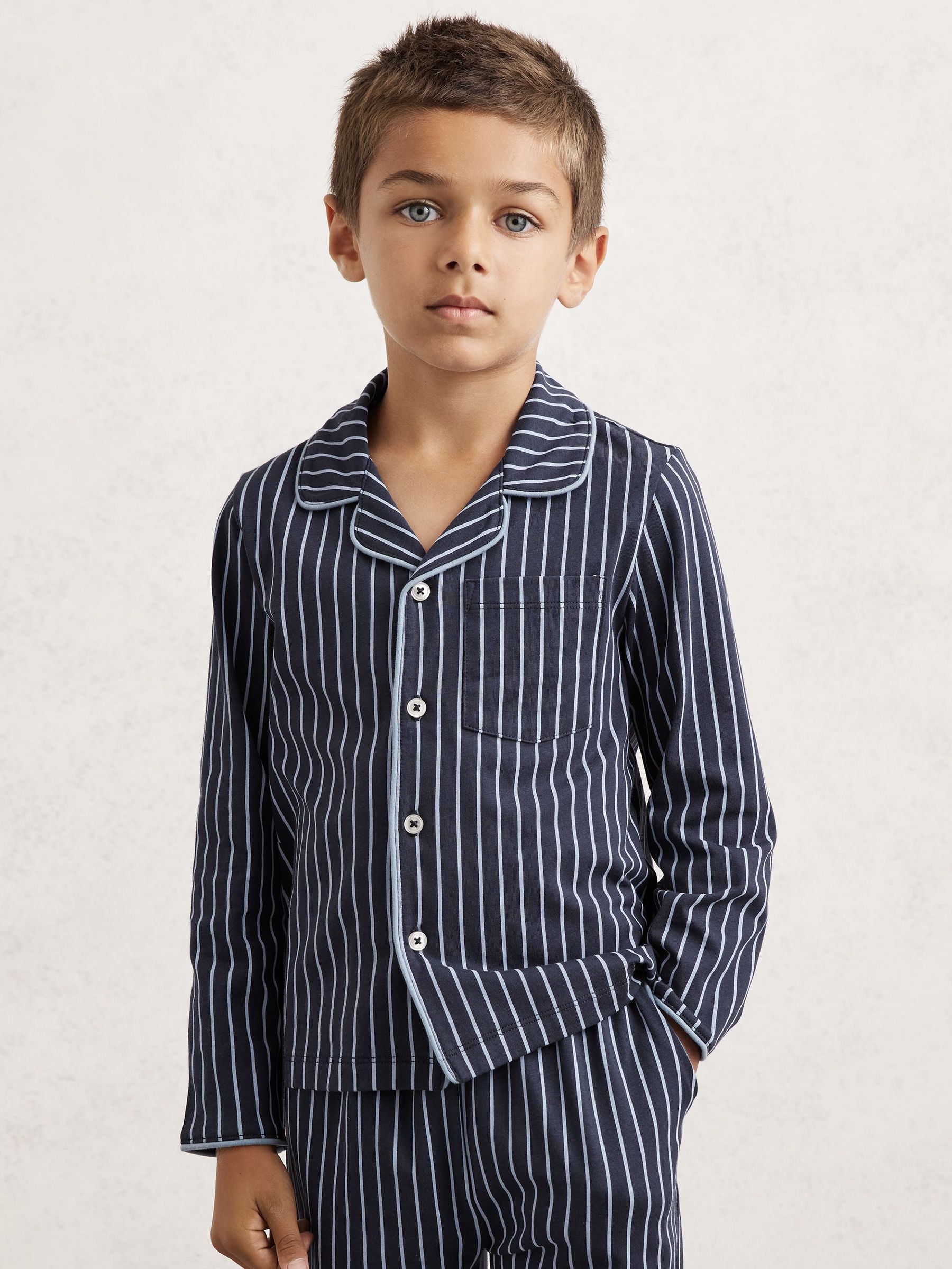 9-13 yrs Striped Pyjamas Set Unisex Fit in Navy/Soft Blue (W98491) | ‏205 د.إ.‏