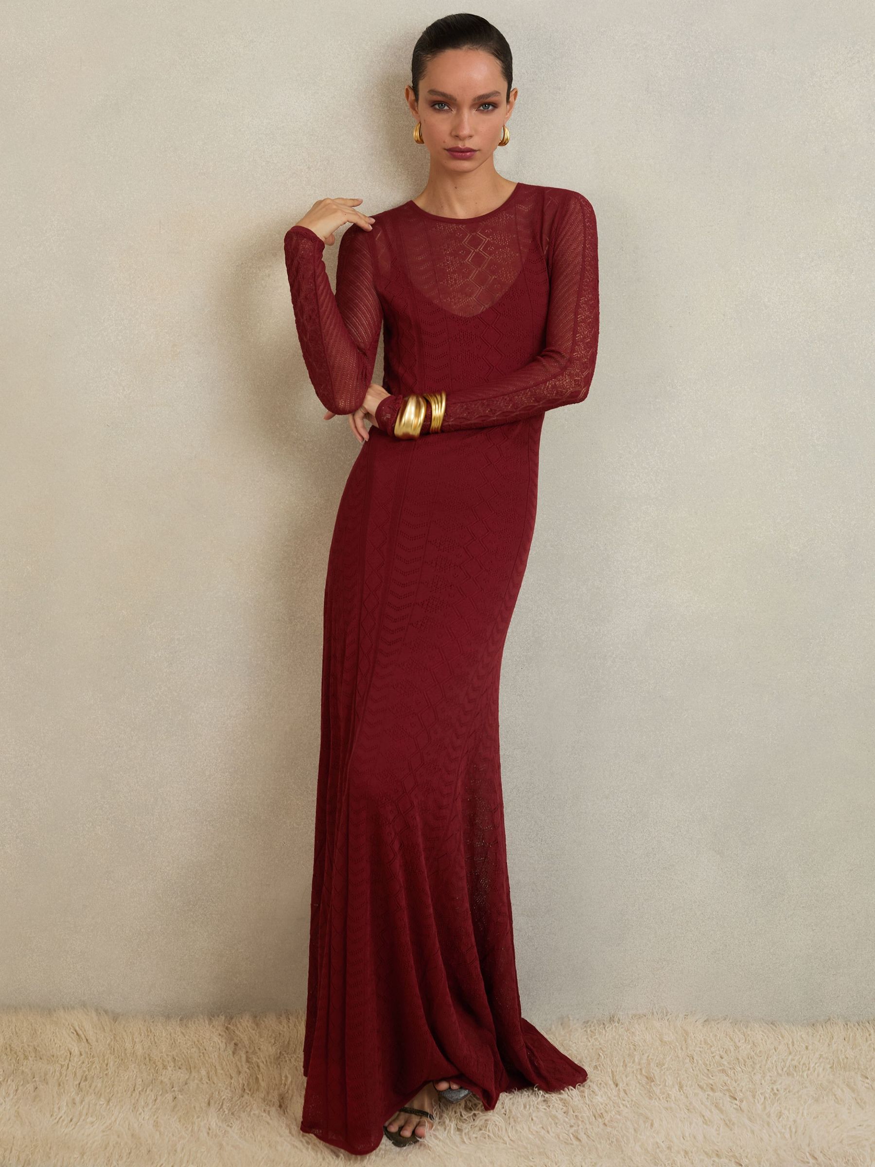 Stitch Detail Dress in Red (Y01818) | ₪1,695