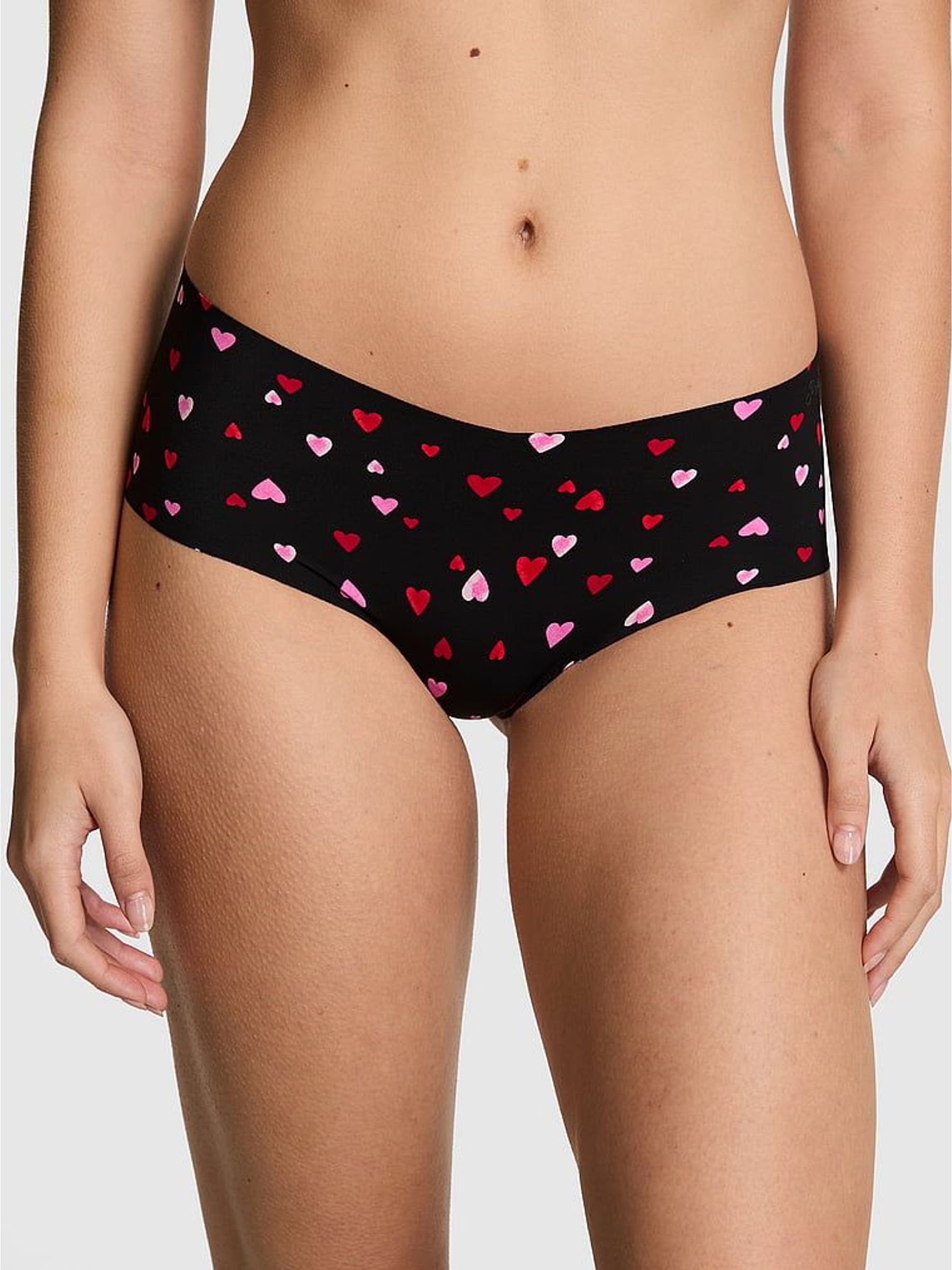 Black Heart Print Cheeky No Show Knickers (Y02055) | €13