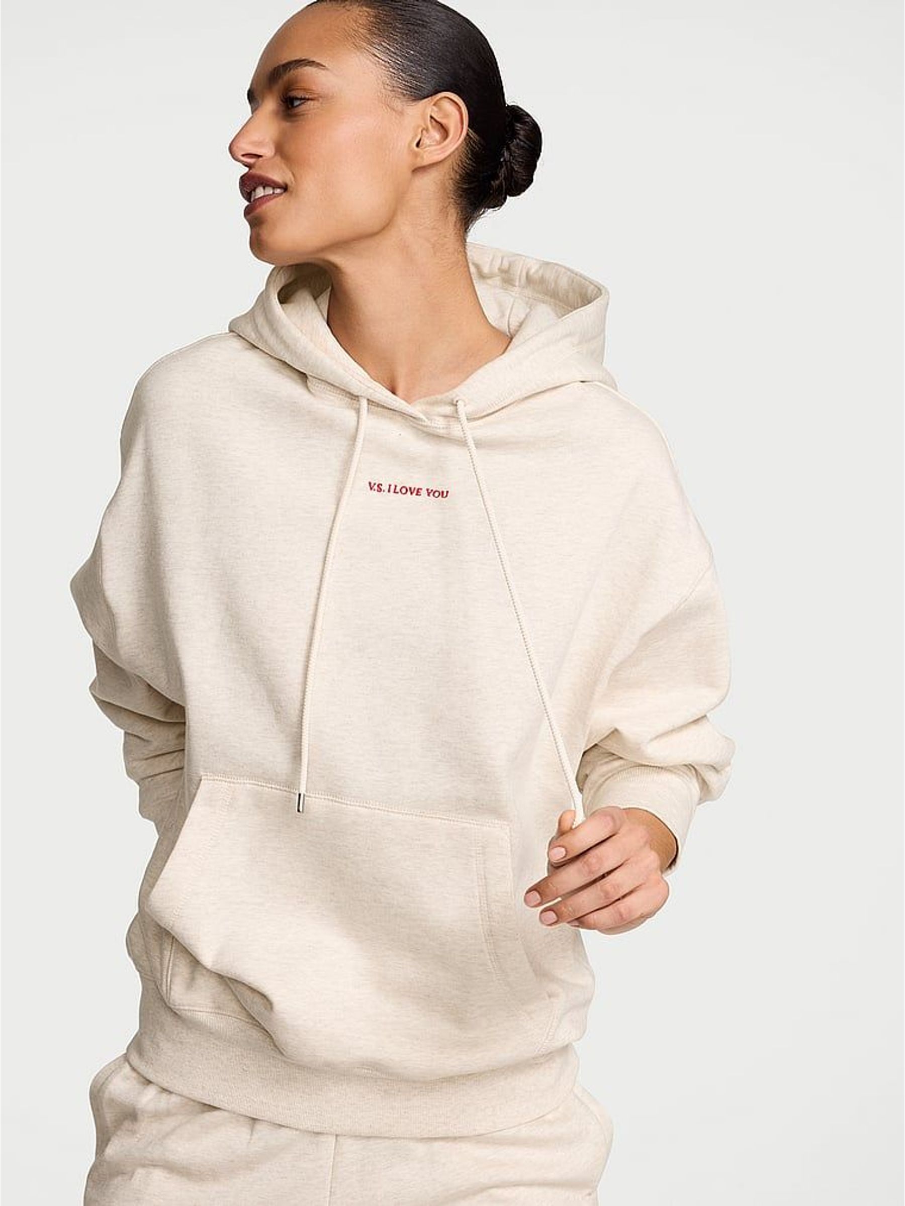 Natural Heather White Fleece Hoodie (Y02077) | €95