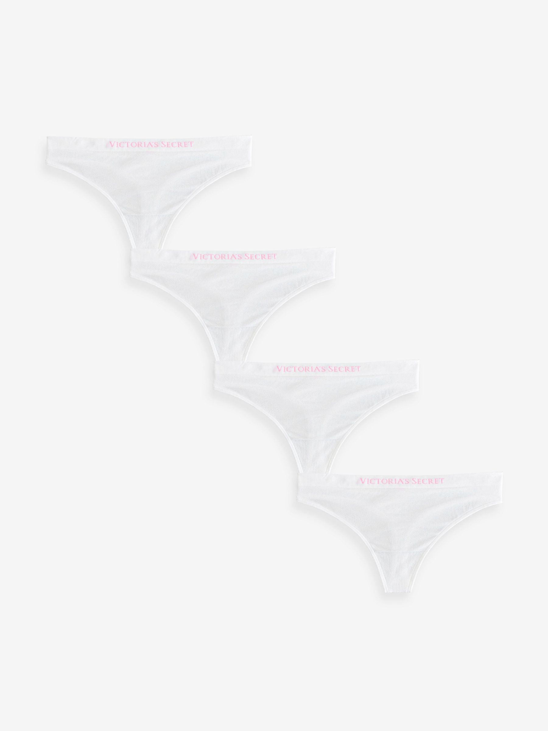White Thong 4 Pack Logo Knickers (Y02864) | €28