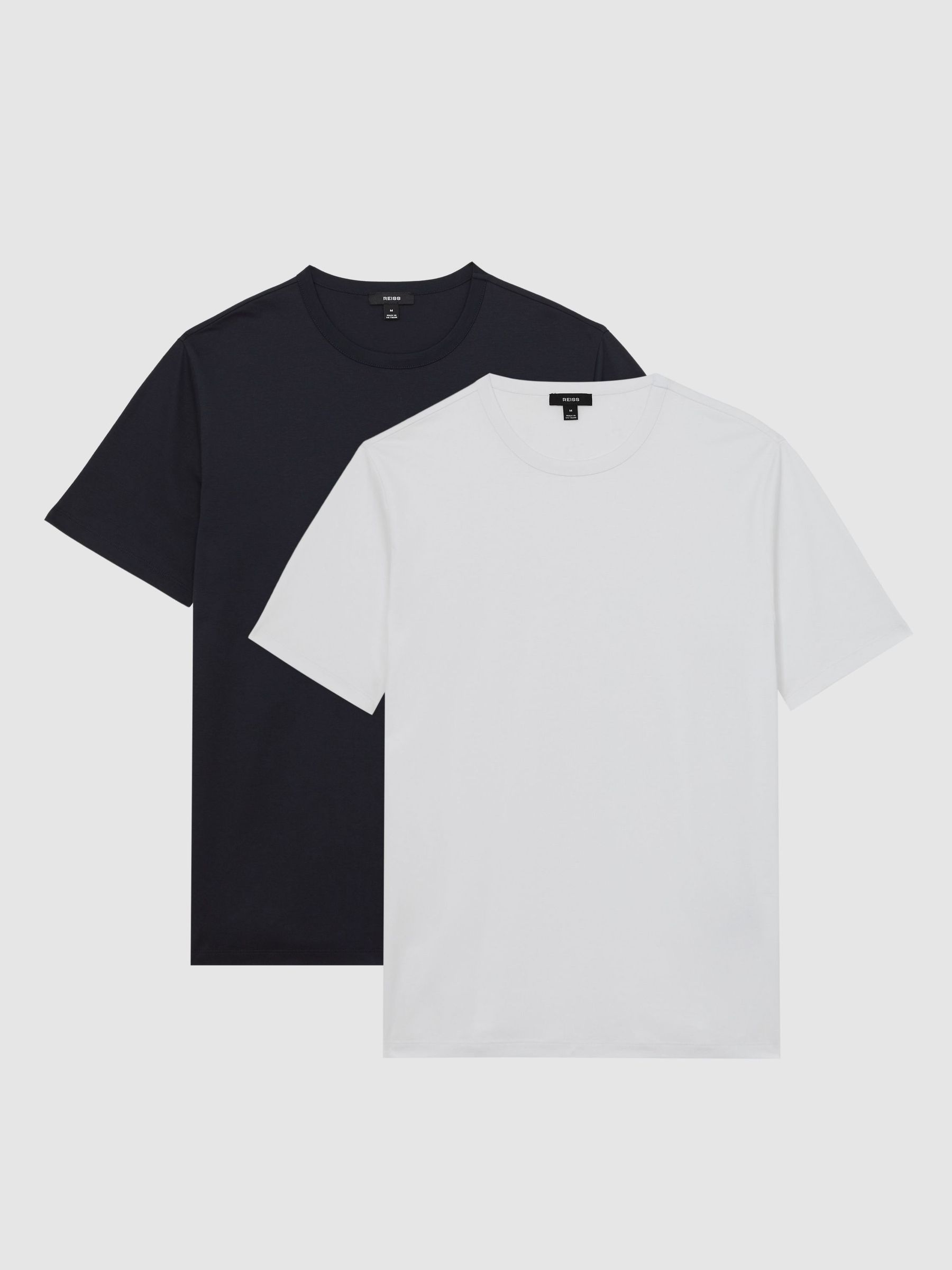 2 Pack Airwater-Cotton Crew T-Shirt in Navy/White (Y04678) | $160