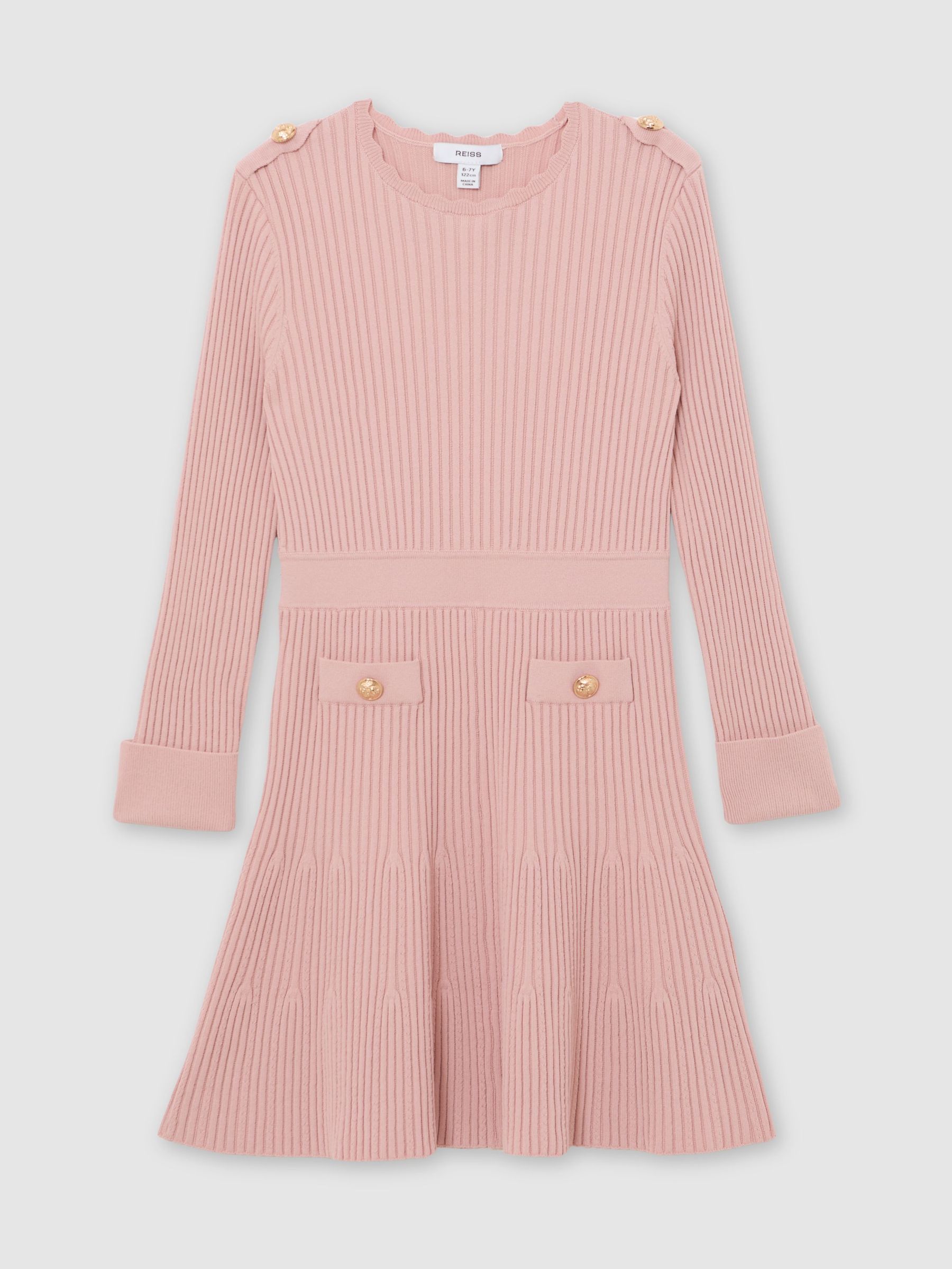 13-14 yrs Rib-Knit Skater Dress in Pink (Y06898) | $140