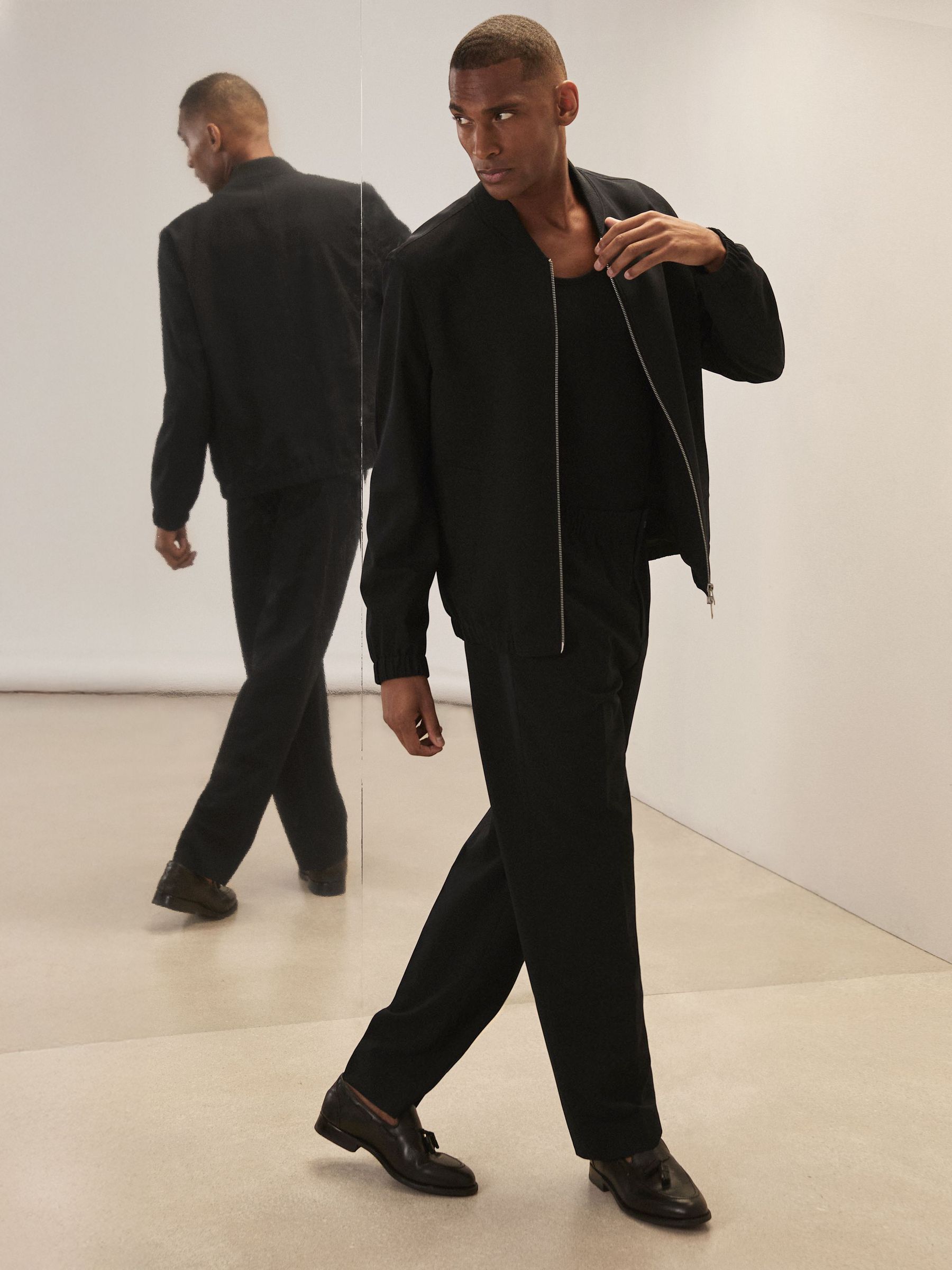 Reiss | Royal Ballet Wide-Leg Trousers in Black (Y06907) | $298