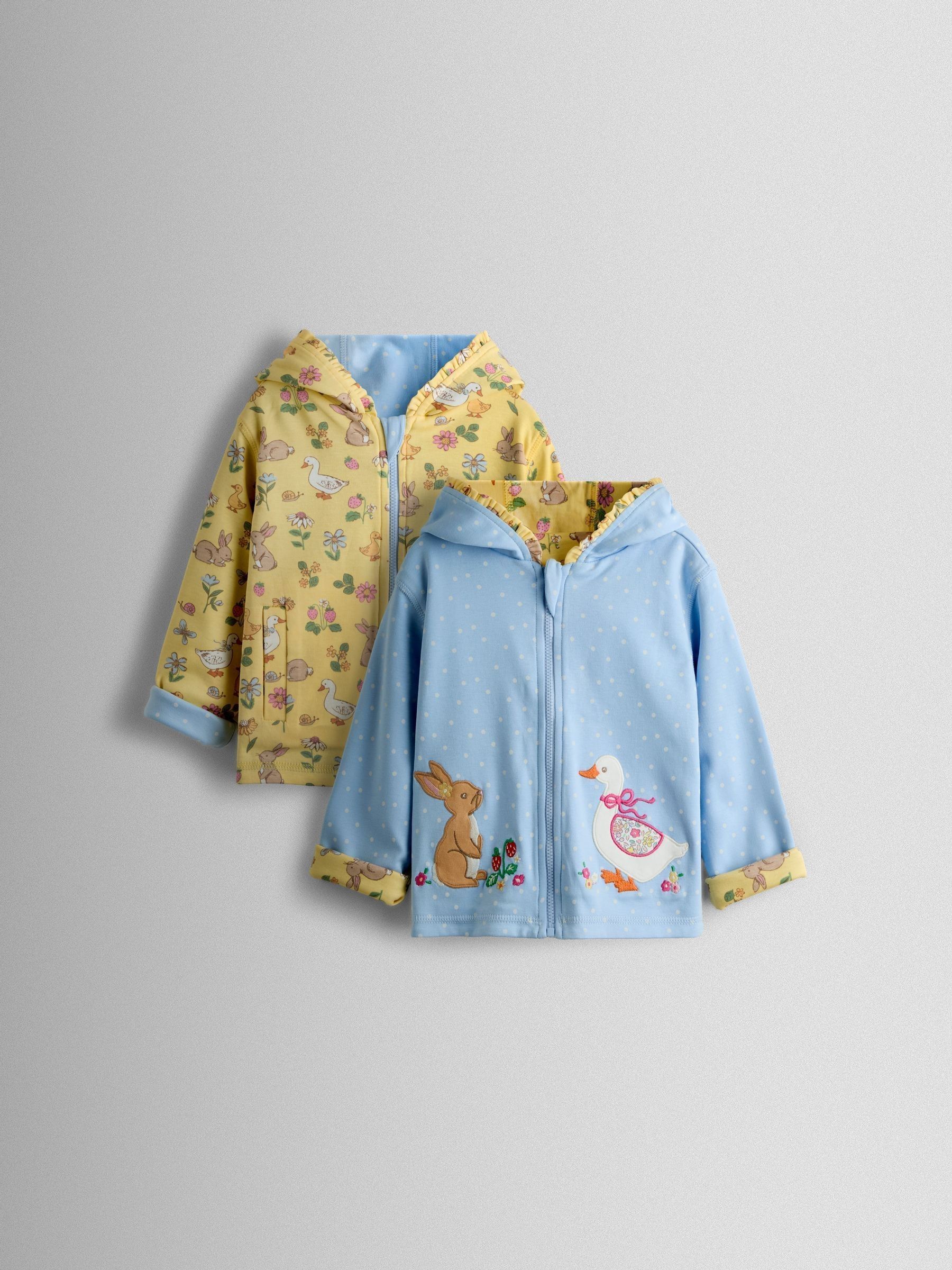 Light Yellow Yellow Duck and Bunny Reversible Hoodie (Y09491) | $46 - $51