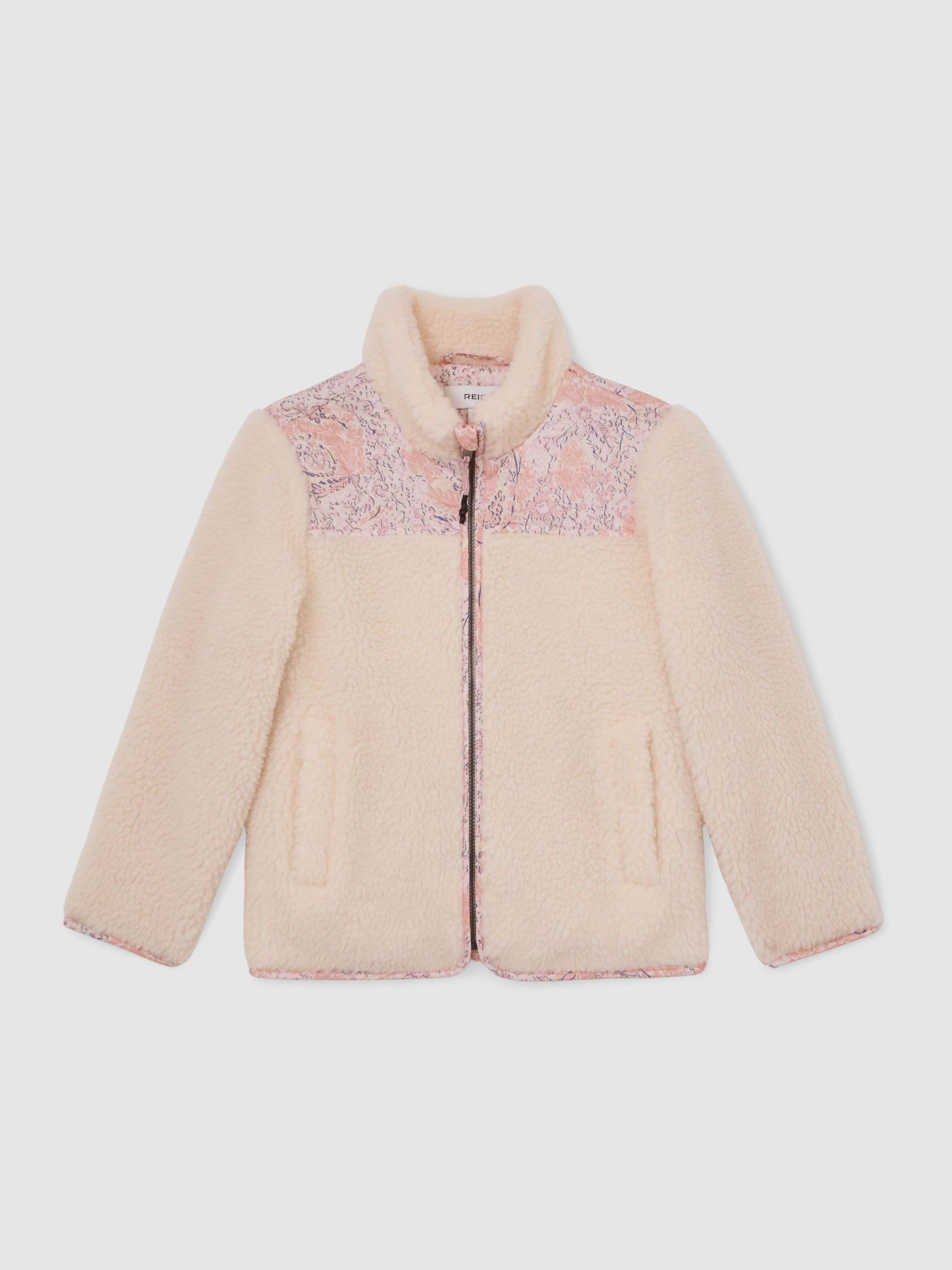 13-14 yrs Floral-Panel Fleece Jacket in Ivory (Y09764) | Kč2,250
